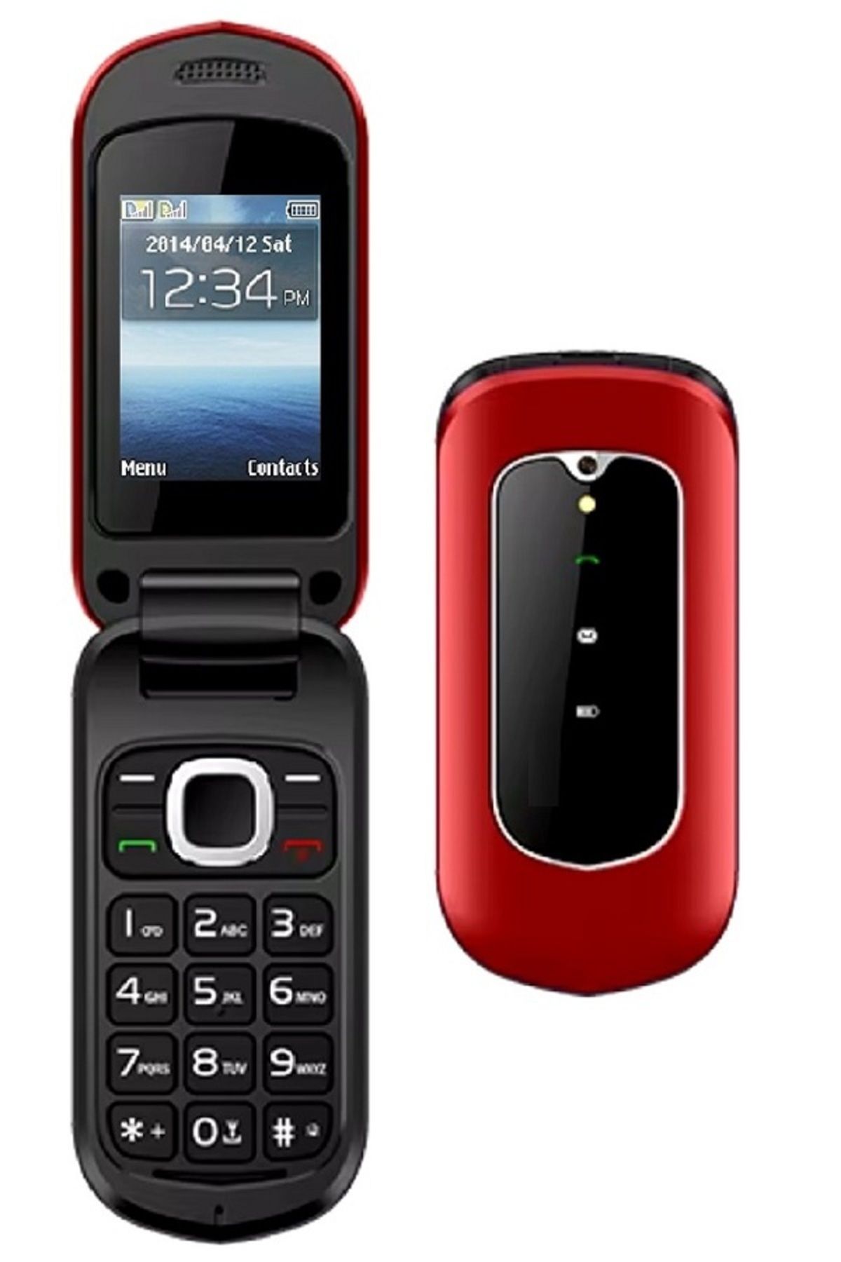Kapaklı Kırmızı Tuşlu Cep Telefonu
