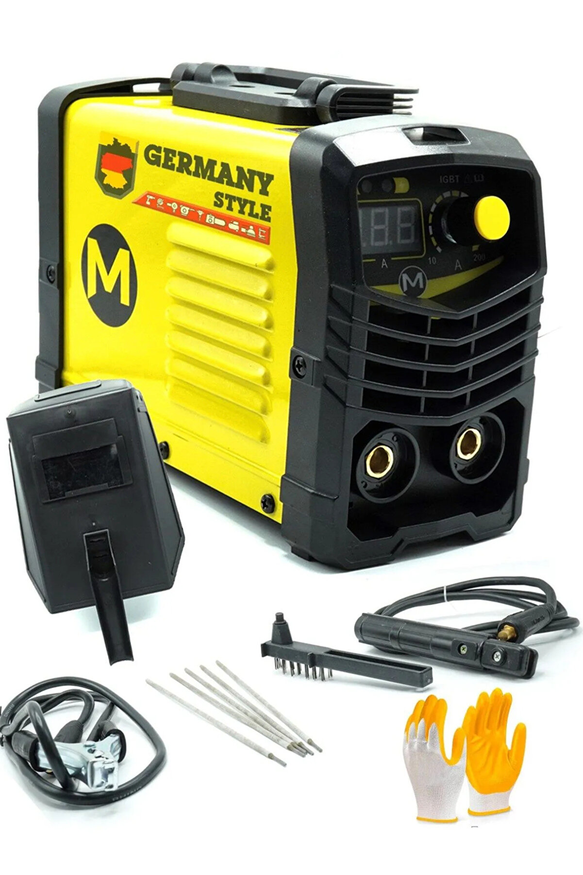 Alman MMA-200 Amper Profesyonel Dijital Göstergeli Çift Kart Soğutmalı İnverter Kaynak