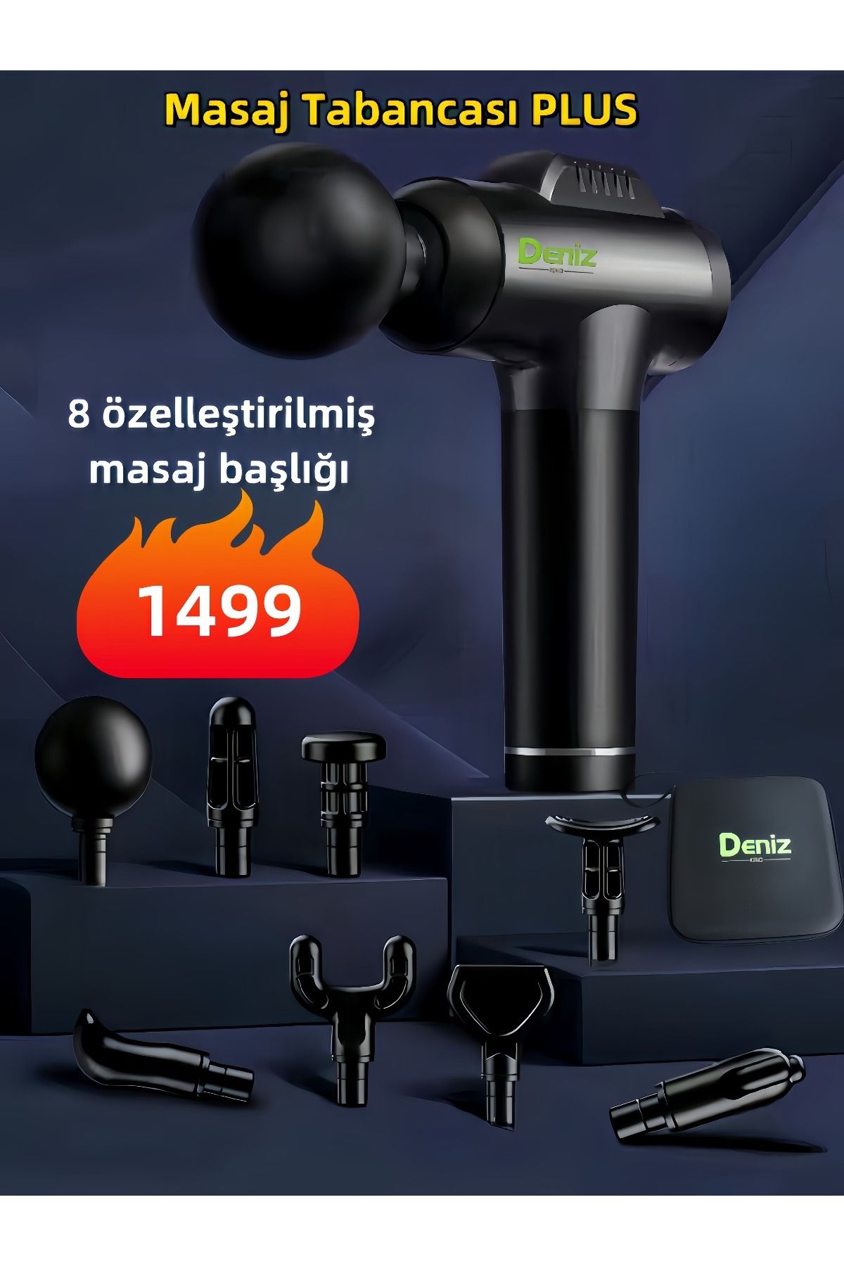 8 Başlığı, Saklama Çantası Birlikte Profesyonel Üst Düzey Masaj Tabancası