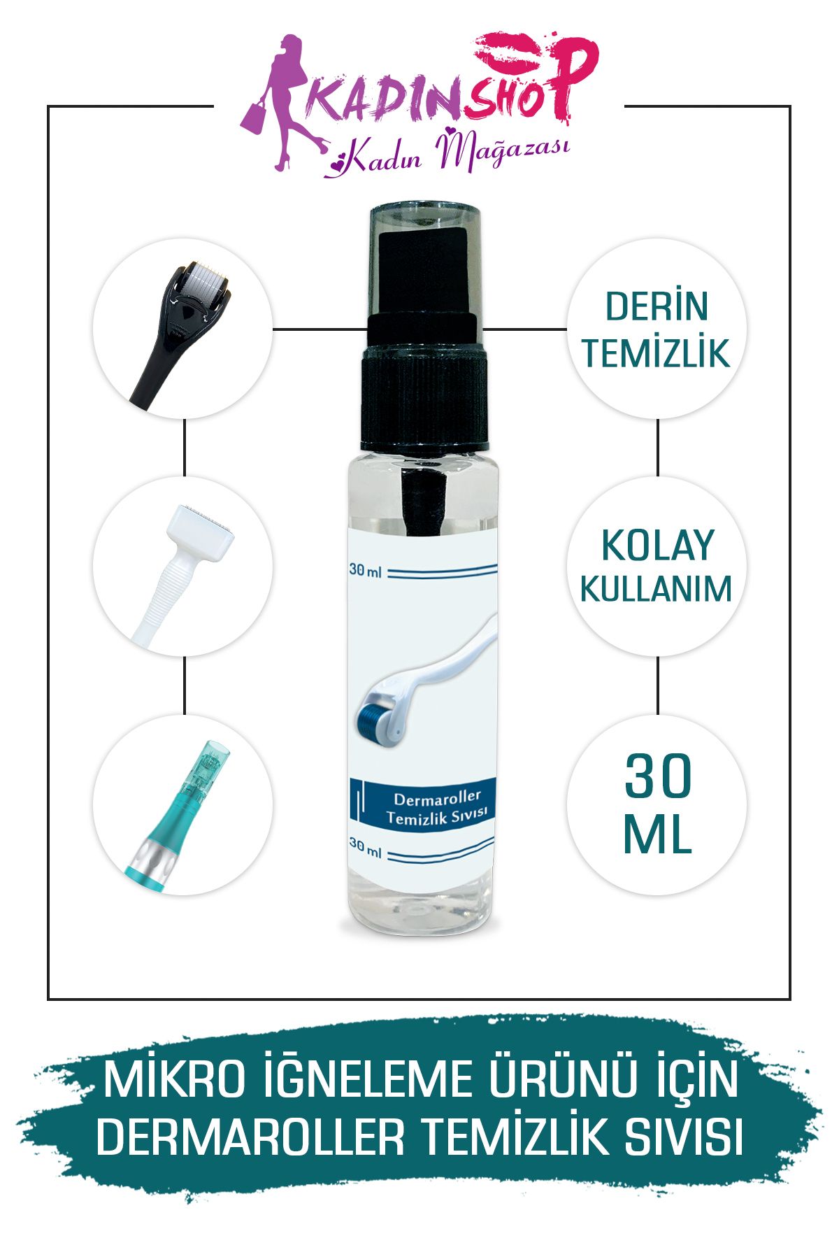 Dermaroller Temizlik Sıvısı Dermapen Dermastamp Dermaroller Için Temizleyici Dezenfekte Sprey 30 ml