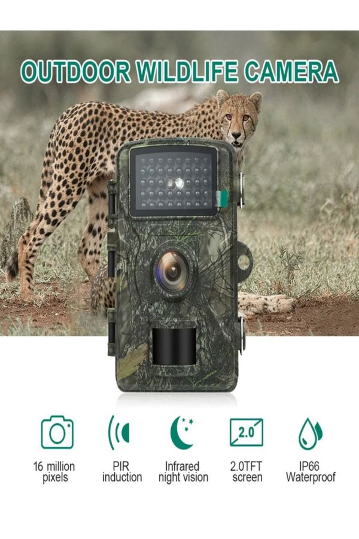 TR Foto Kapan Takip Kamerası İzcilik Avcılık Kamerası Yaban Hayatı İzleme 1080P IP66 için 38 LED'li
