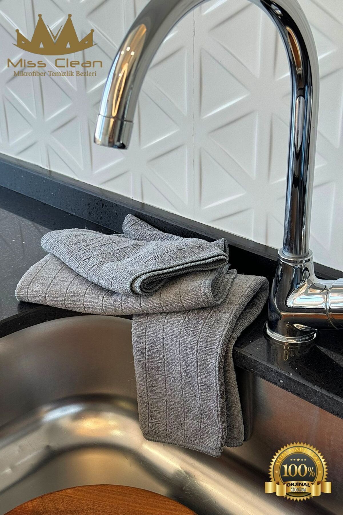 ( 3 Adet ) Mikrofiber Mutfak Temizlik Bezi 40*40 Cm Leke Tutmaz Koku Yapmaz