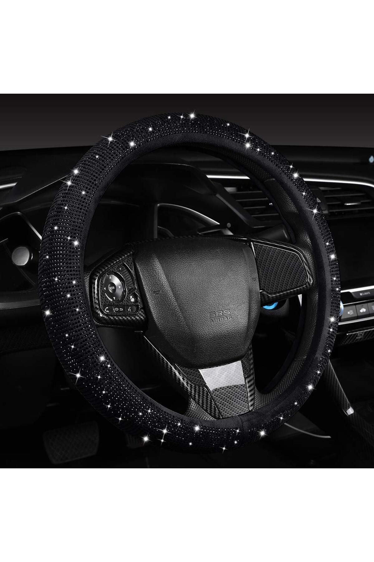 Full Siyah Taşlı Direksiyon Kılıfı