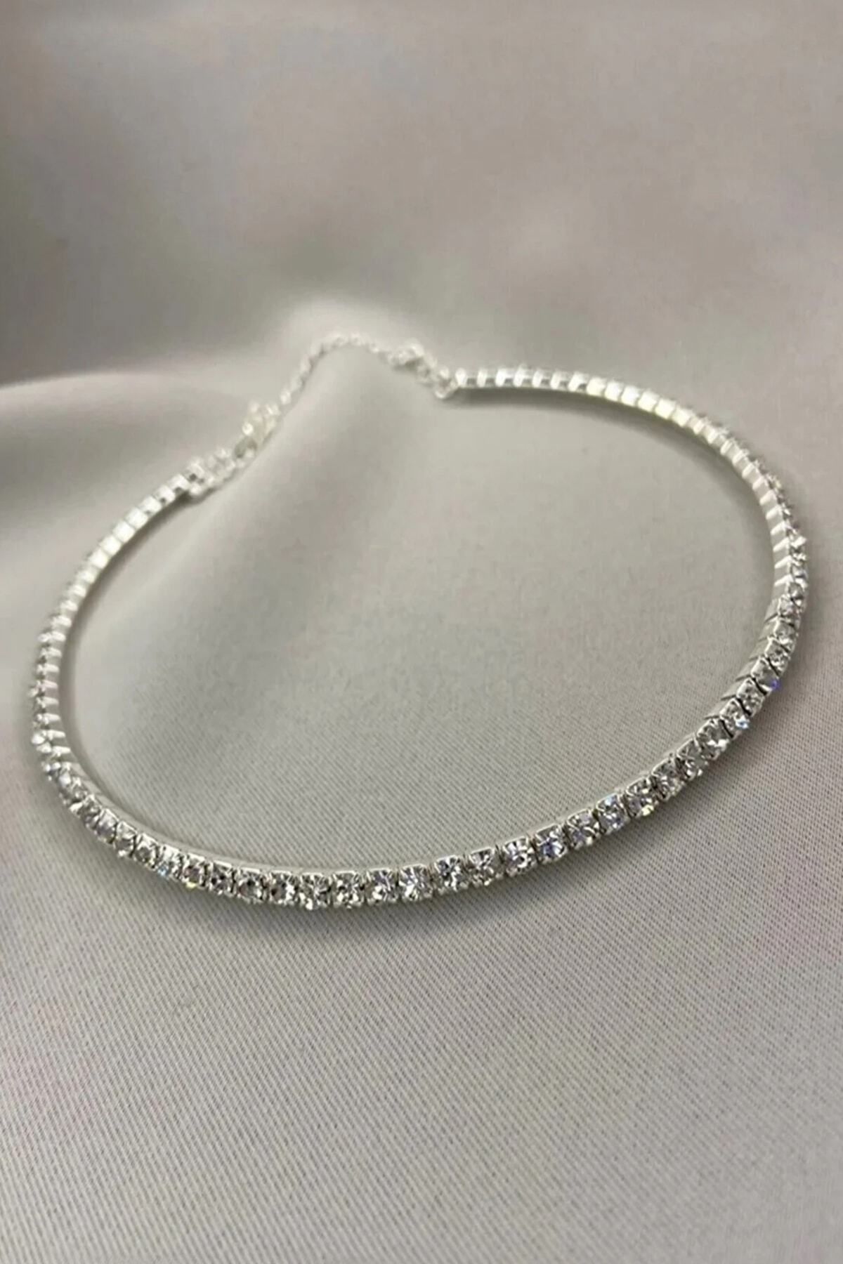Kadın Rhinestone Choker Kolye Kly0007 Kly0007, One Size