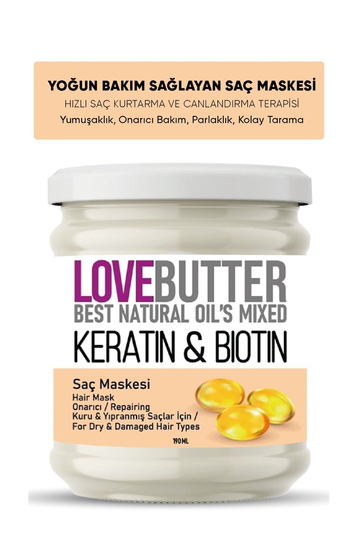 Kuru Ve Yıpranmış Saçlar İçin Keratin & Biotin Onarıcı Saç Maskesi