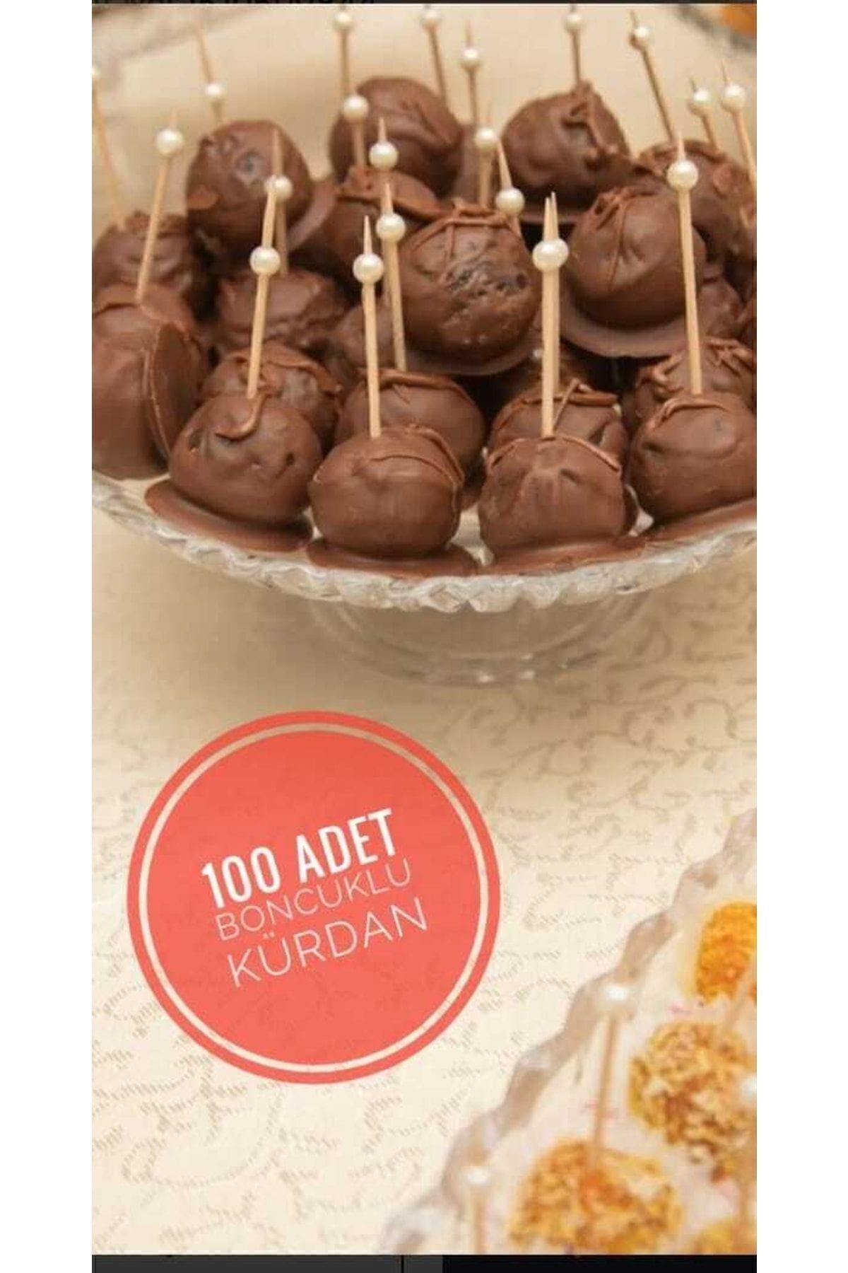 100 Adet Boncuk Incili Lokumluk Kürdan Süsü 100 Adet