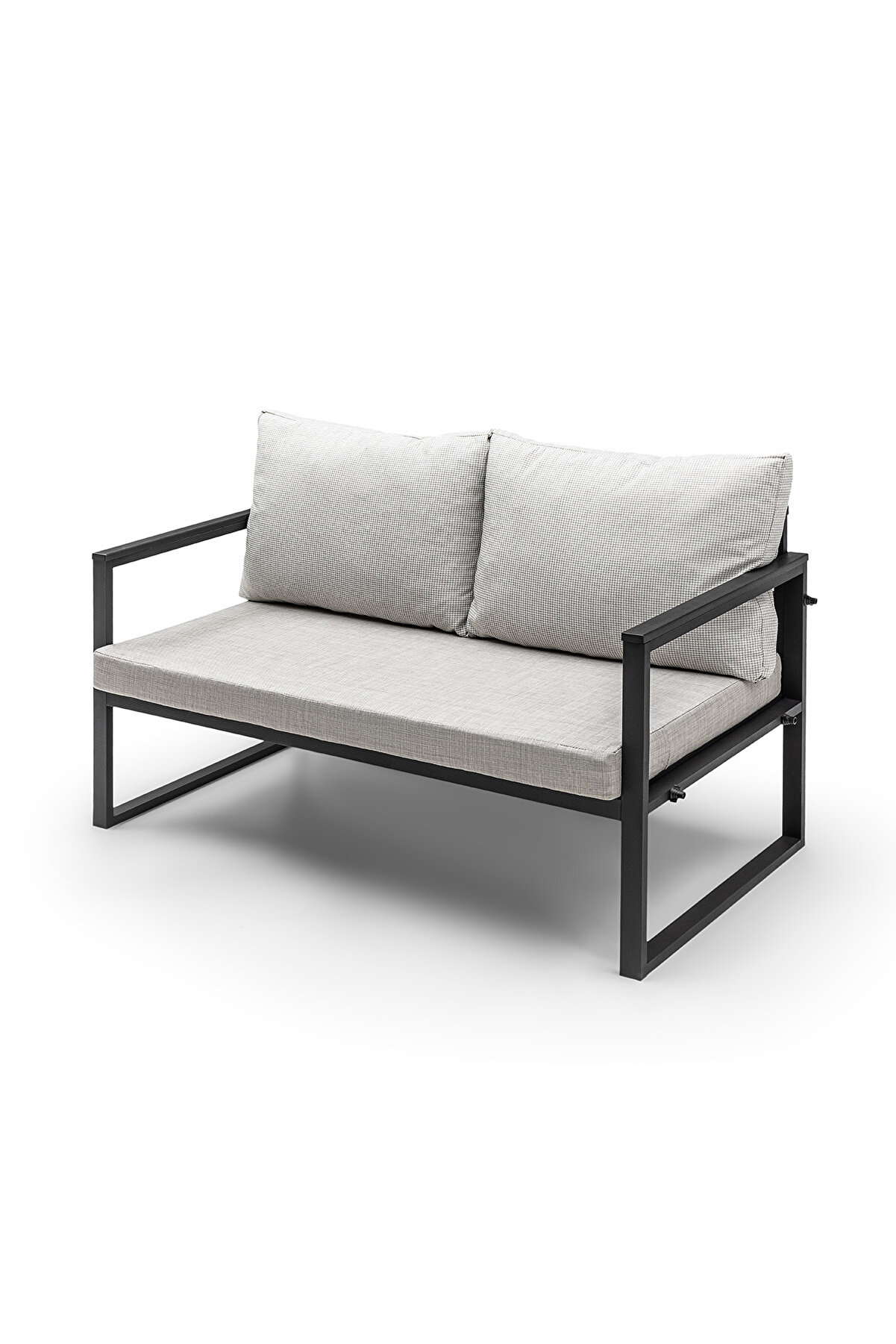 Bahçe,balkon,cafe -metal Koltuk Kanepe ,bahçe Mobilyası (128CM AÇIK GRİ)