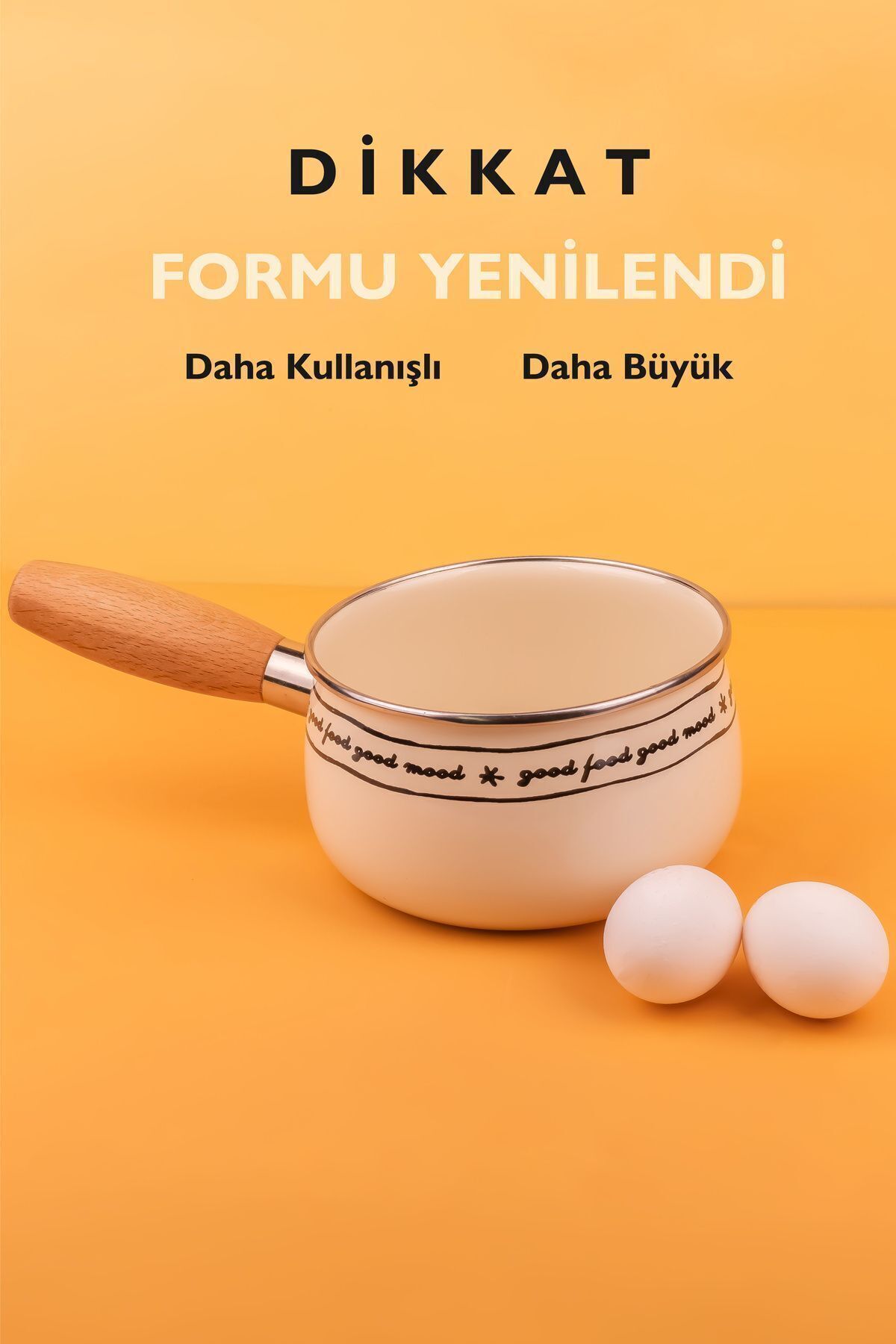 Mood Emaye Sos/sütlük/yumurta Tavası 1,3 Litre - 16 Cm (İNDÜKSİYON DAHİL TÜM OCAKLARA UYGUN)