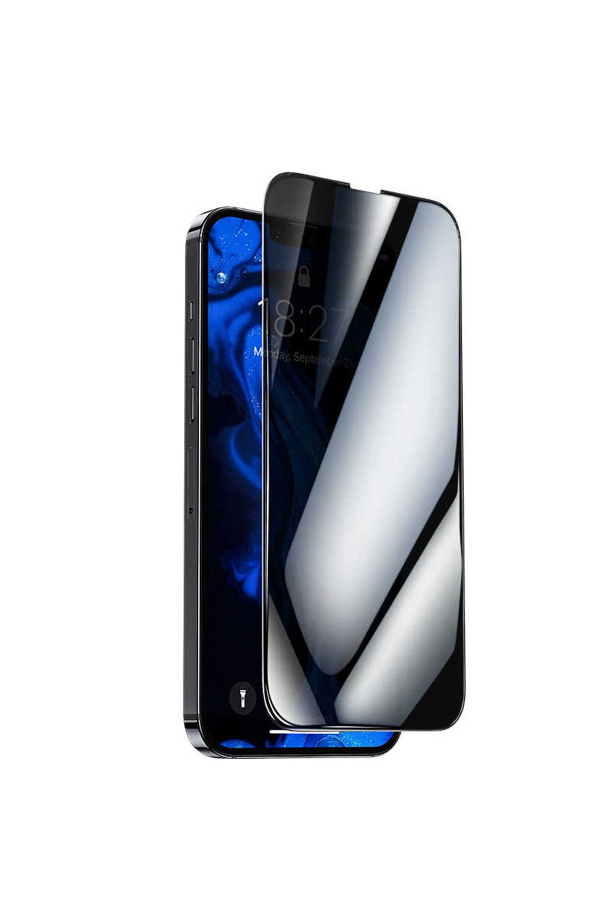 Iphone 13 Uyumlu Kırılmaz Cam Privacy Hayalet Tam Kaplayan Ekran Koruyucu