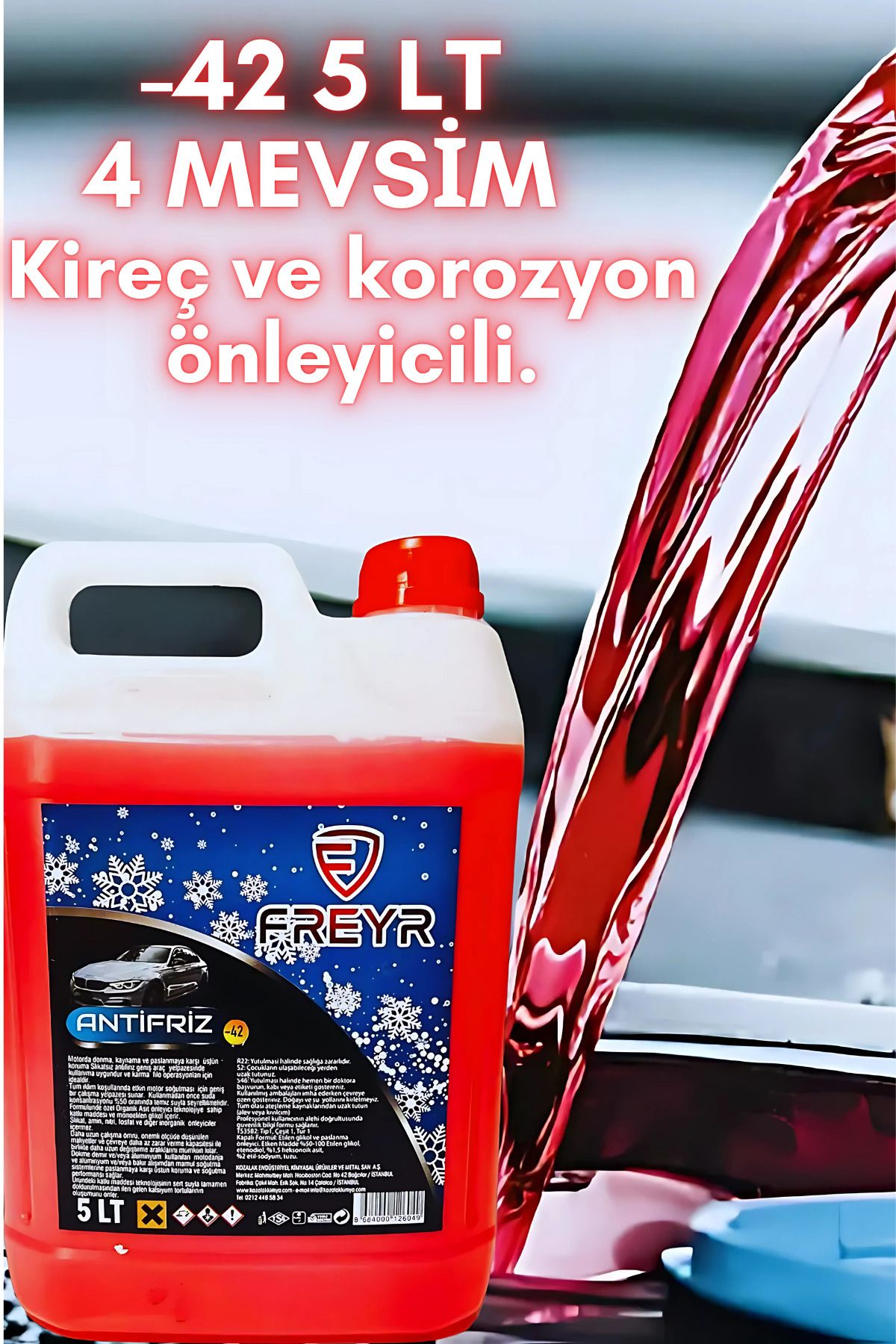 4 Mevsim -42 Kırmızı Antifriz 5 Lt (ÜRETİM TARİHİ 2024)