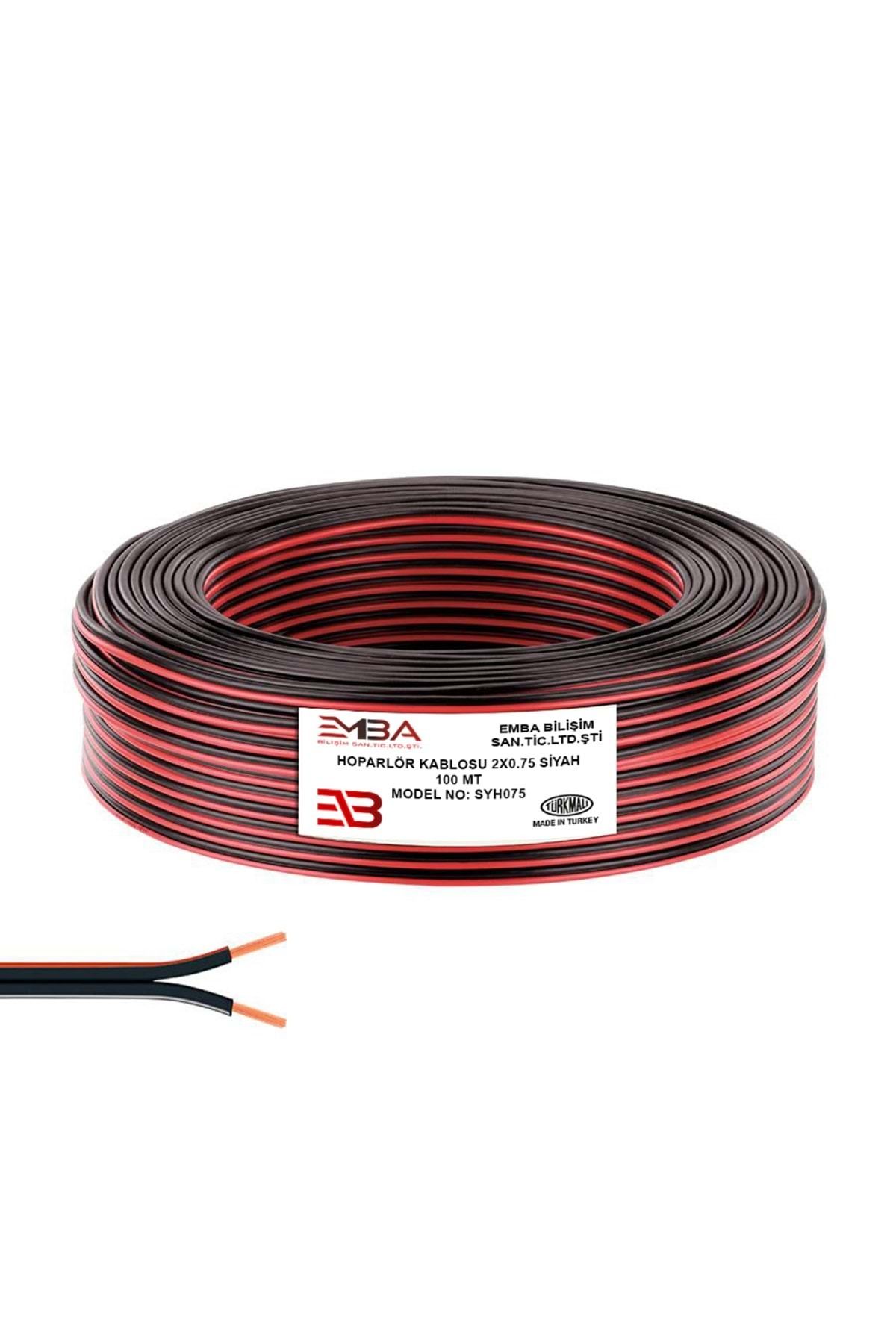 Elektrik Ve Hoparlör Kablosu Kordon 2x0.75 100mt - Siyah