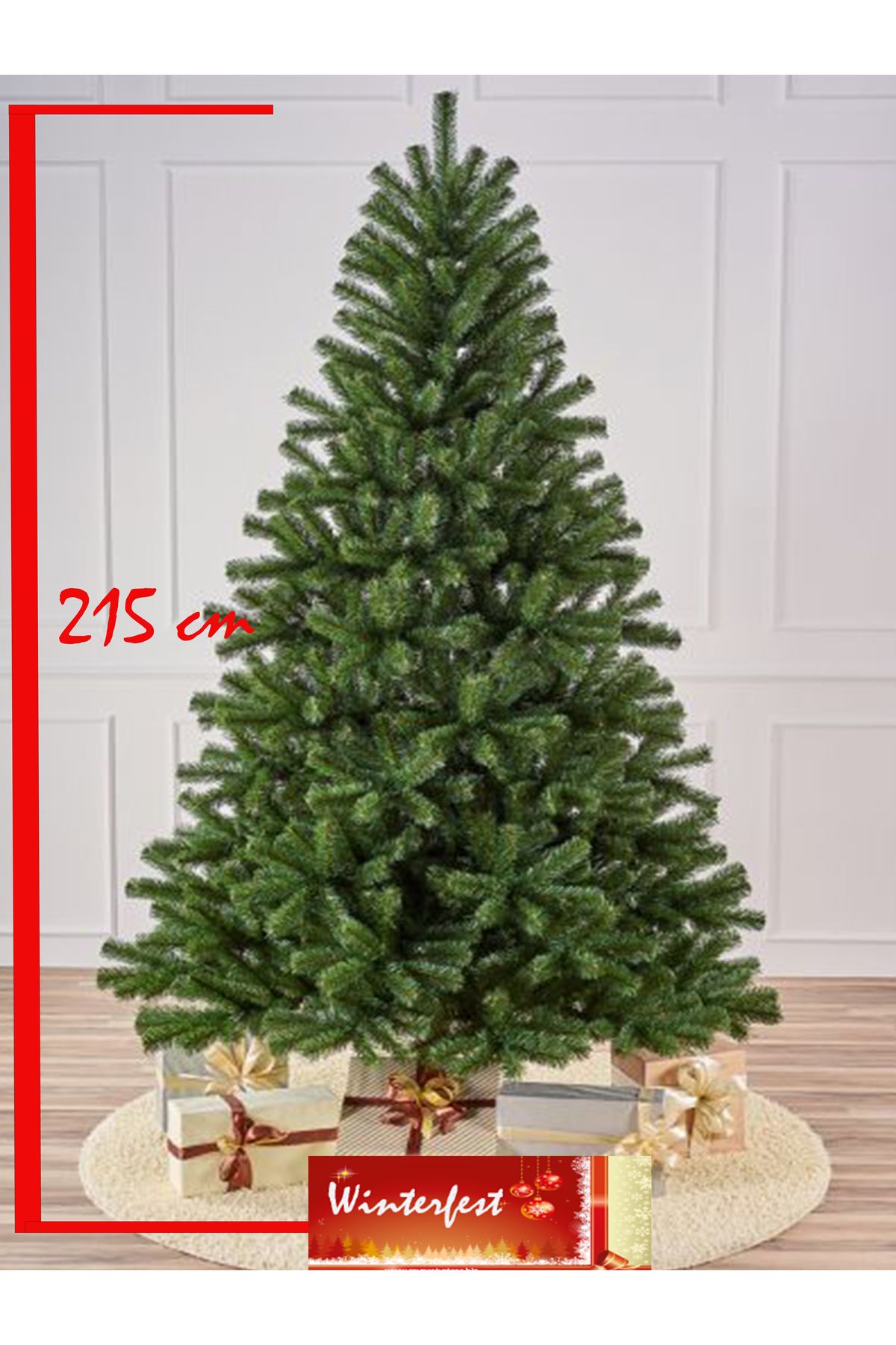Yılbaşı Çam Ağacı 210 Cm 800 Gür Dallı Demir Ayak Demir Gövdeli