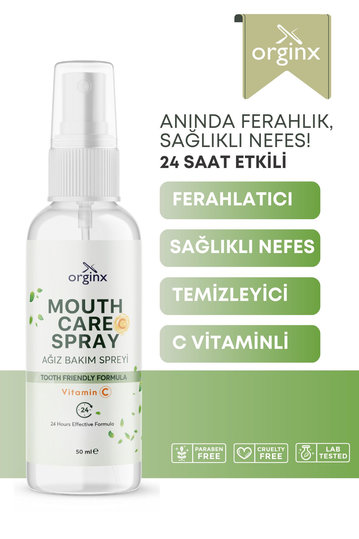 Vitamin C Ağız Bakım Spreyi - Anında Ağız Kokusu Giderici, Ferah ve Sağlıklı Nefes 50 ml