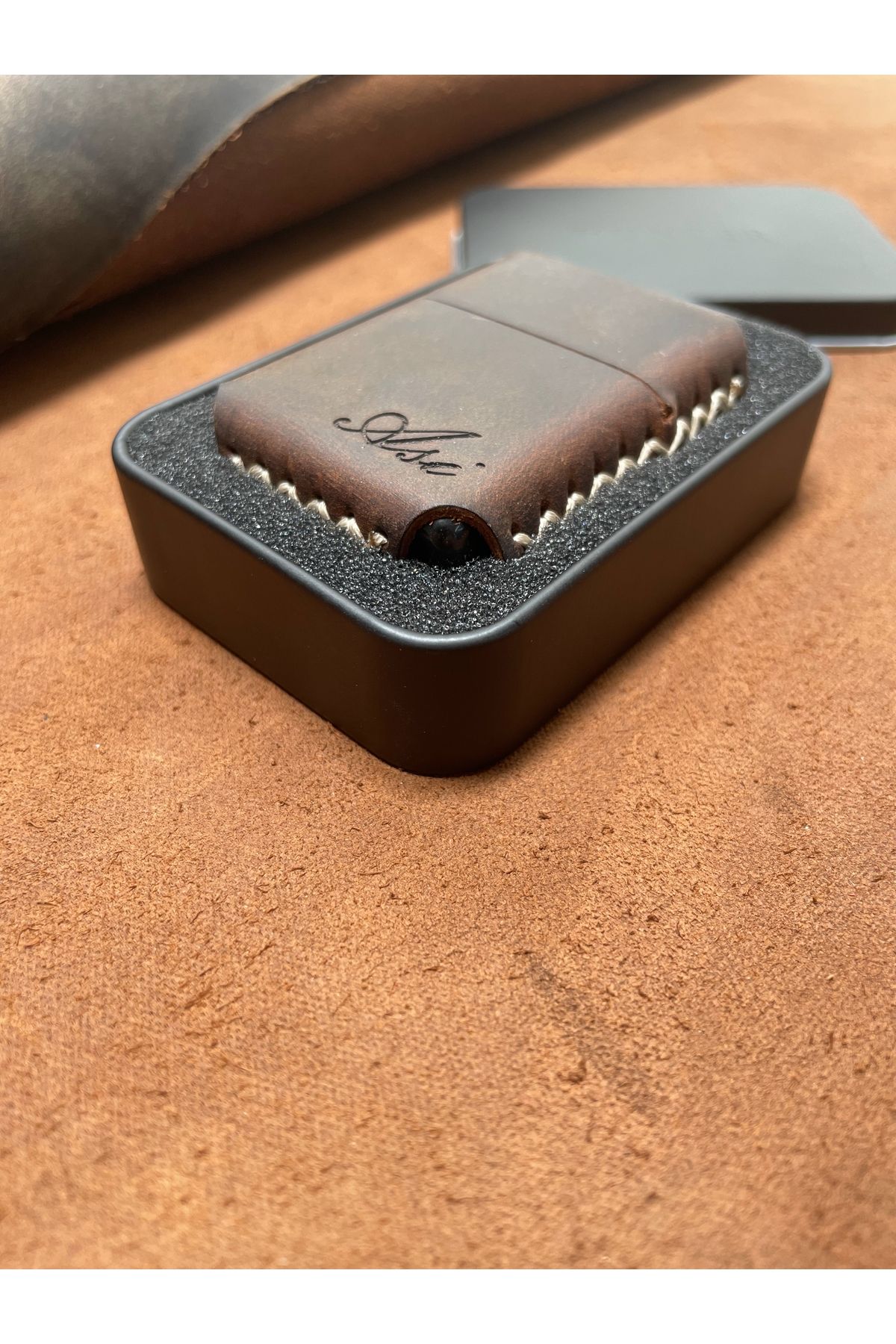 Leather Handmade El Yapımı Hakiki Deri Çakmak Benzinli Deri Çakmak Kılıfı