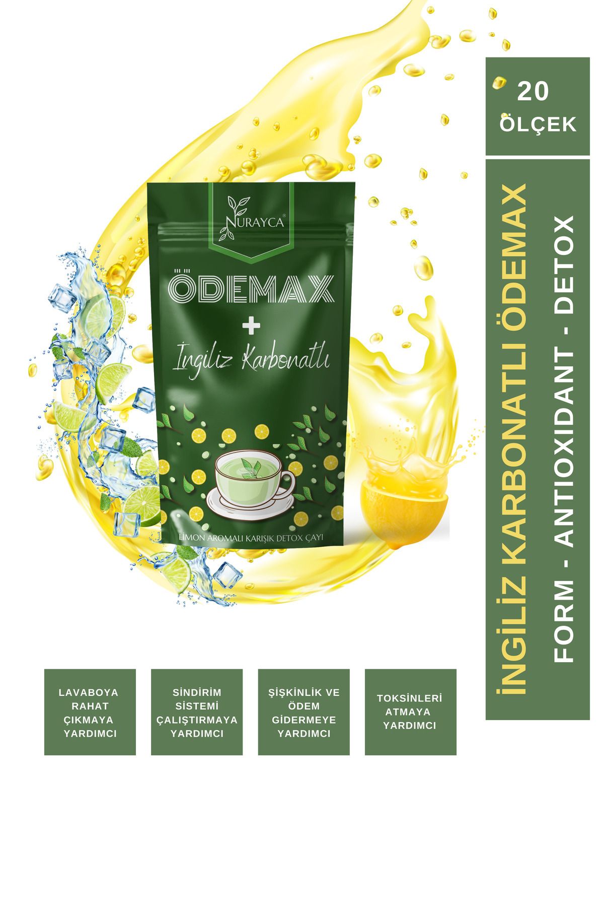Ödemax İngiliz Karbonatlı Limon Aromalı Karışık Çayı 100gr