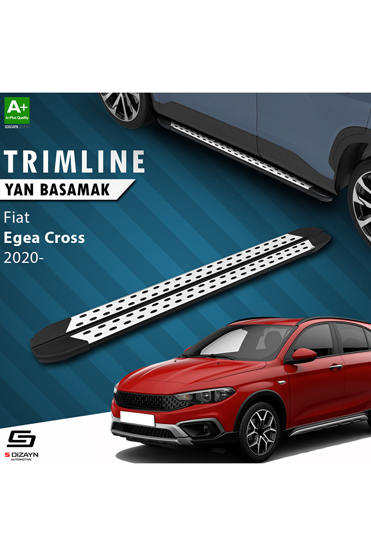 S-dizayn Fiat Egea Cross Trimline Gri Yan Basamak 190 Cm 2020 Üzeri A Kalite Fı-eg1-crtr-gr-190
