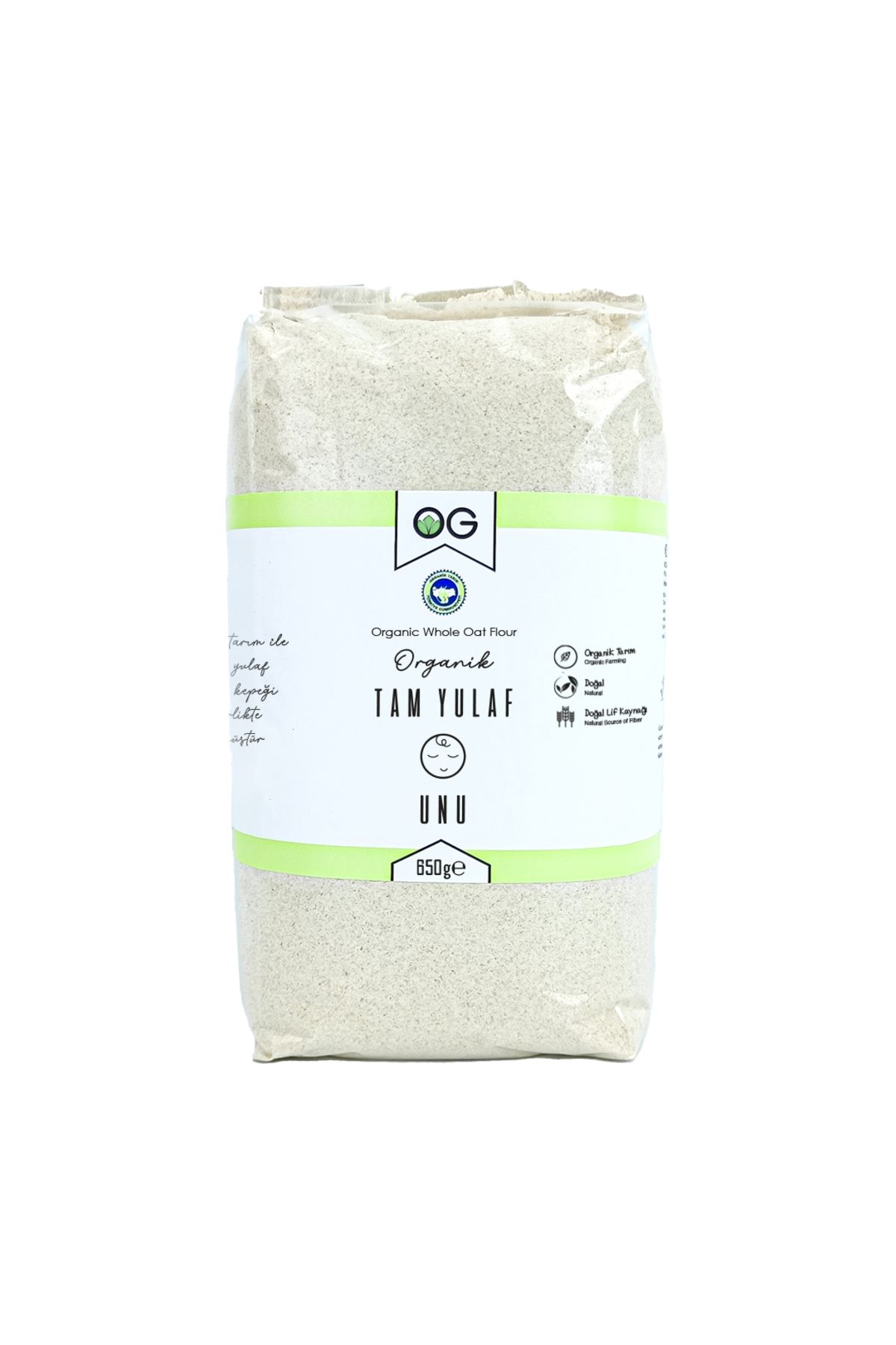 Organik Tam Yulaf Unu 650 Gr