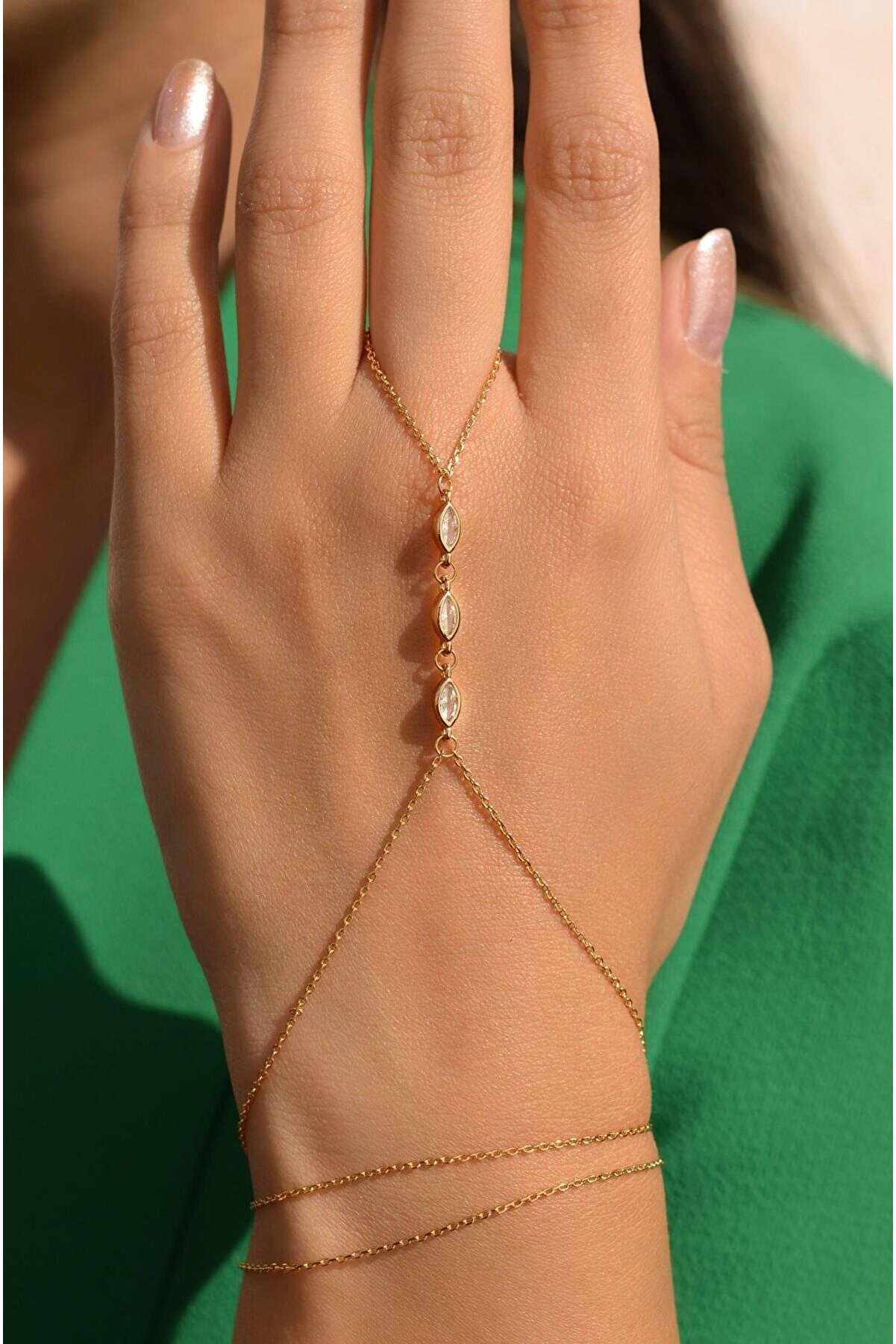 Üç Taşlı Şahmeran Damla Taşlı Parıltılı