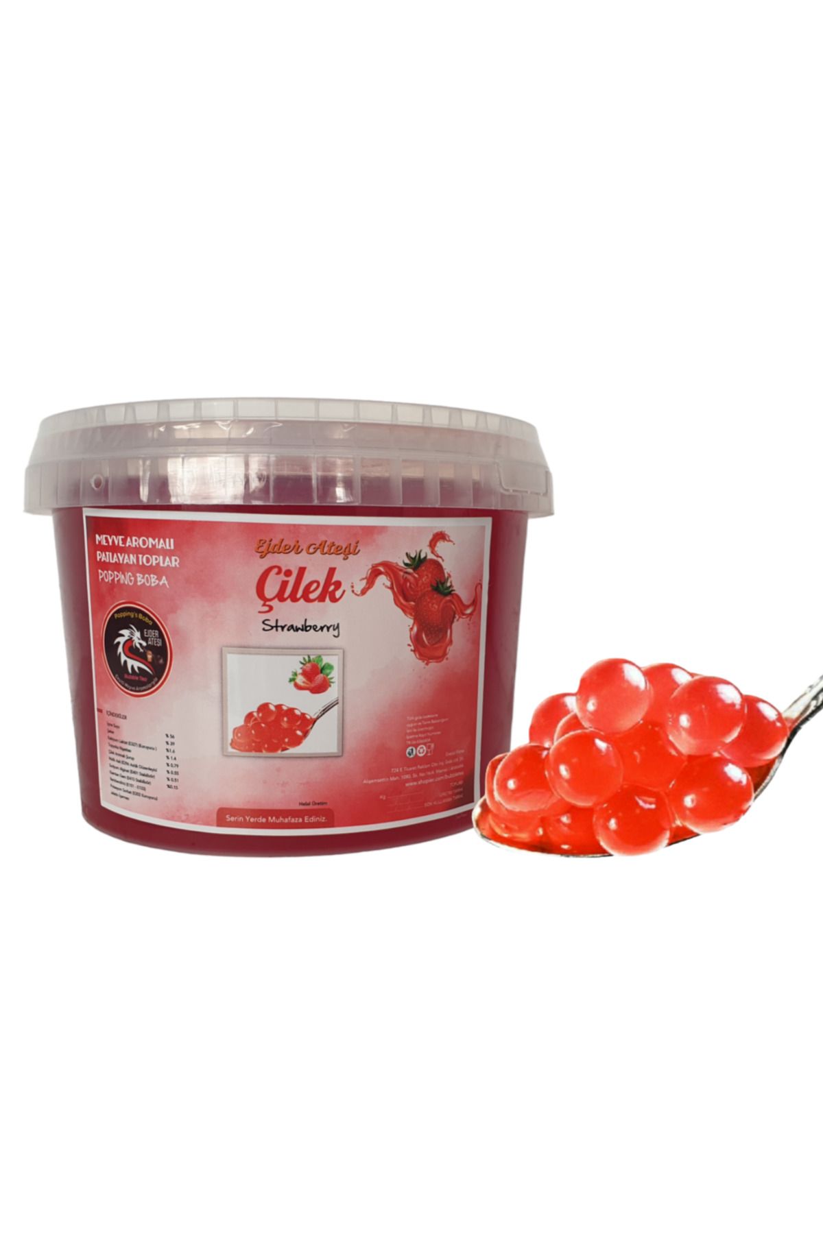 Çilek Aromalı Bubble Tea Incileri 1000 Gr.-popping Boba-bubble Tea -tapyoka Incileri