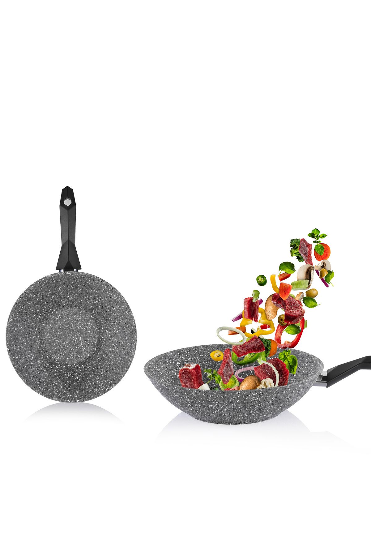 Cory Yanmaz Yapışmaz Wok Tava 28 Cm-gri