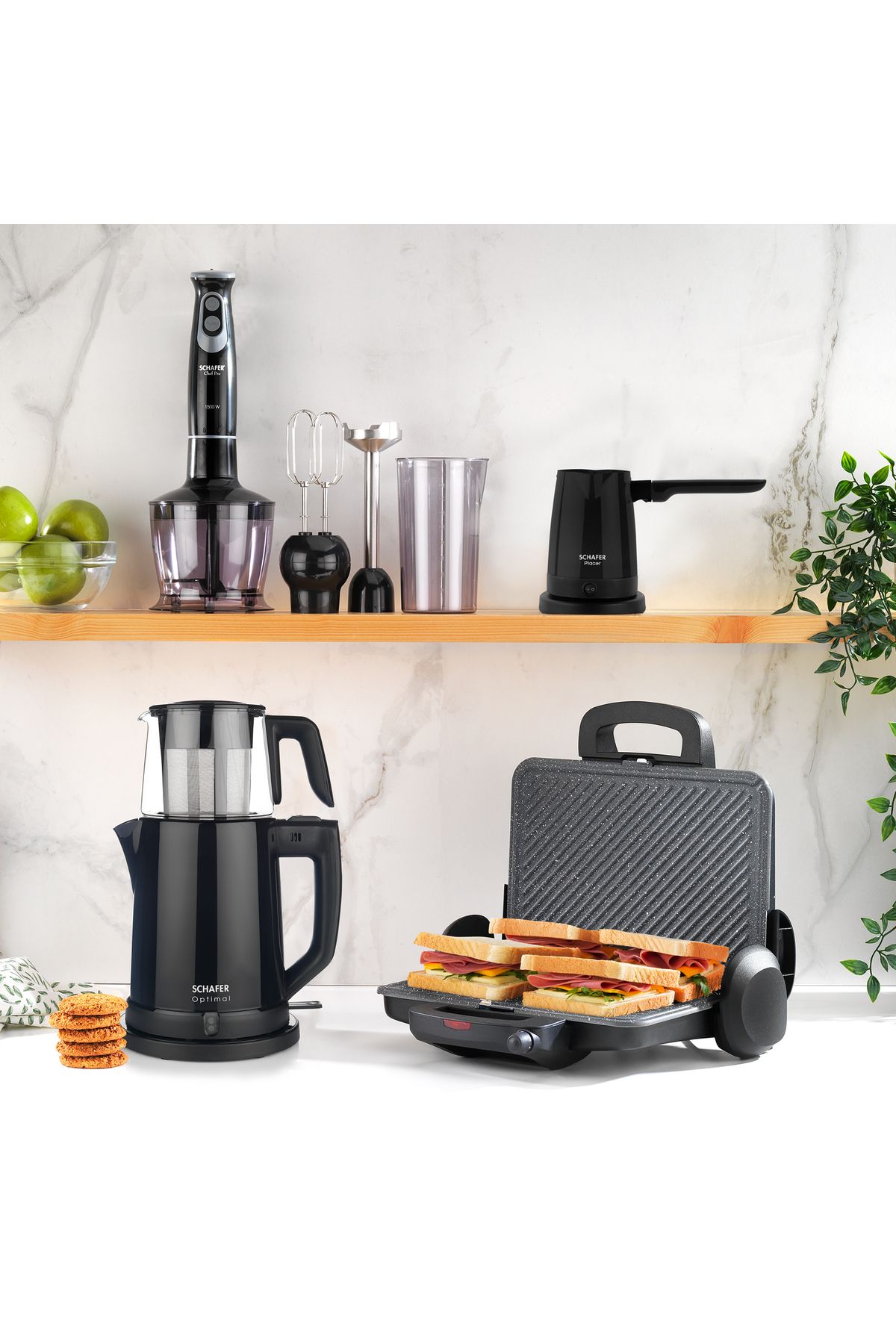 EkoSet Elektronik Çeyiz Seti (4'lü Set: Çay Makinesi, Tost Makinesi, Blender Set, Elektrikli Cezve)