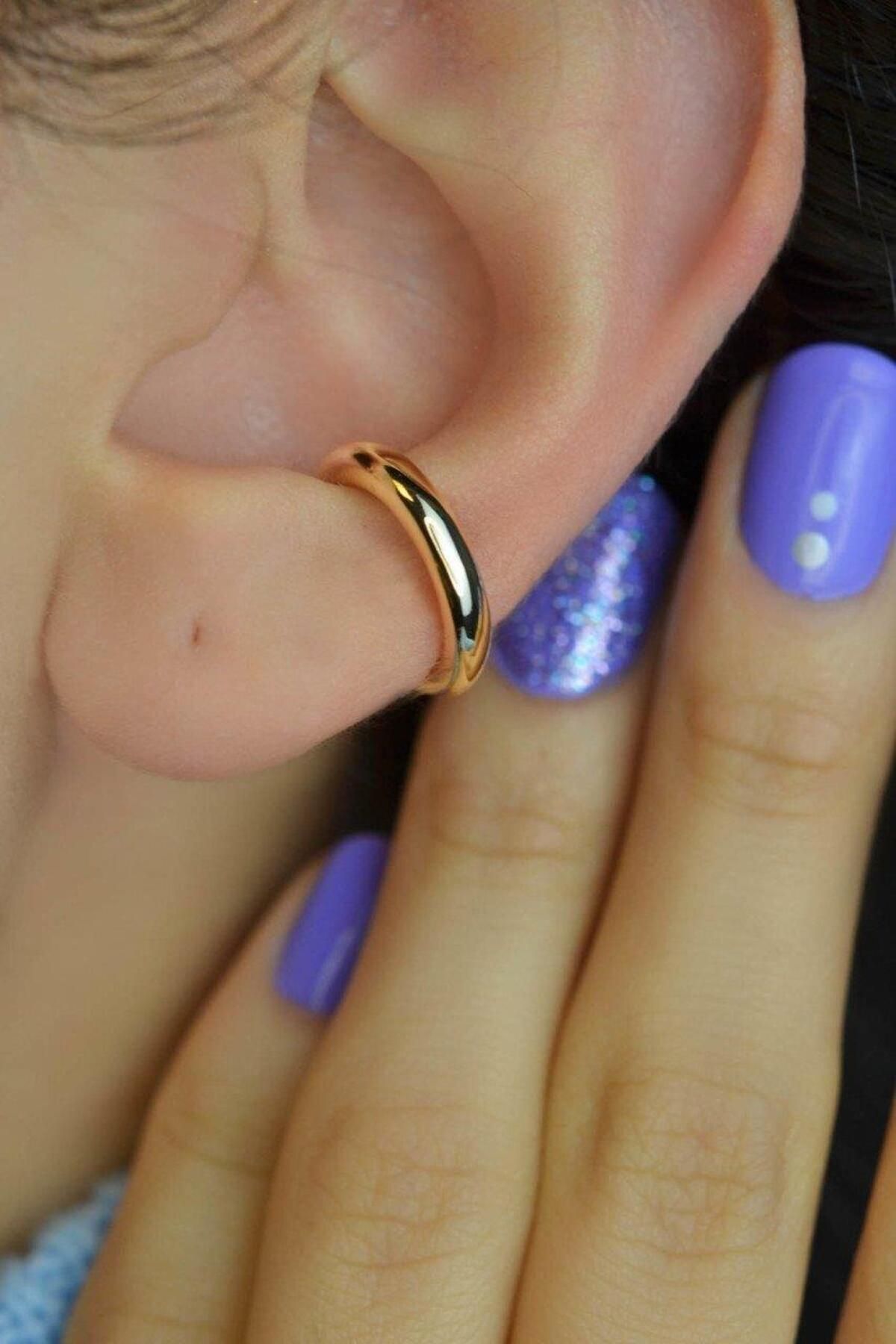 Düz Sıkıştırmalı Kıkırdak Küpesi Earcuff