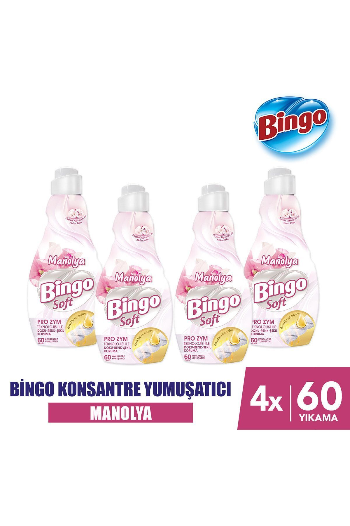 Soft Konsantre Çamaşır Yumuşatıcısı Manolya 1440 ml 4 Lü
