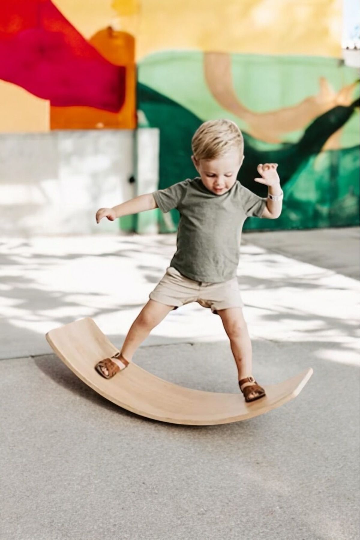 Denge Tahtası 90cm X 30cm Balance Board Doğal Ahşap Çocuk Oyuncak