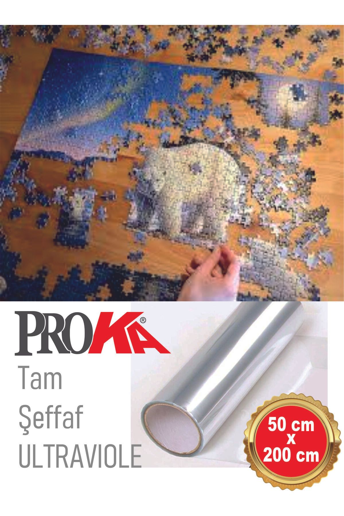 Şeffaf Puzzle Koruyucu Etiket 50 Cm X 100 Cm