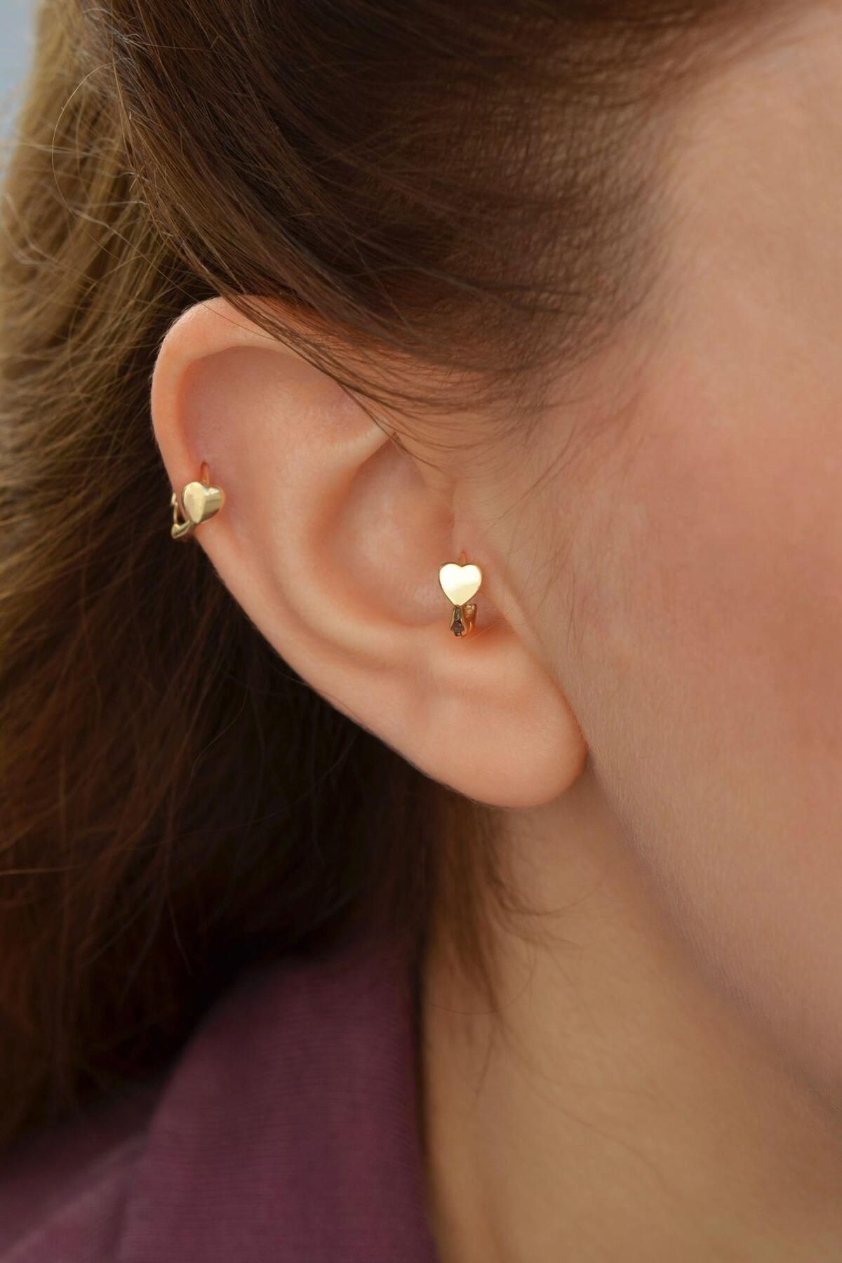 Kalp Tragus Piercing Helix Kıkırdak Küpesi