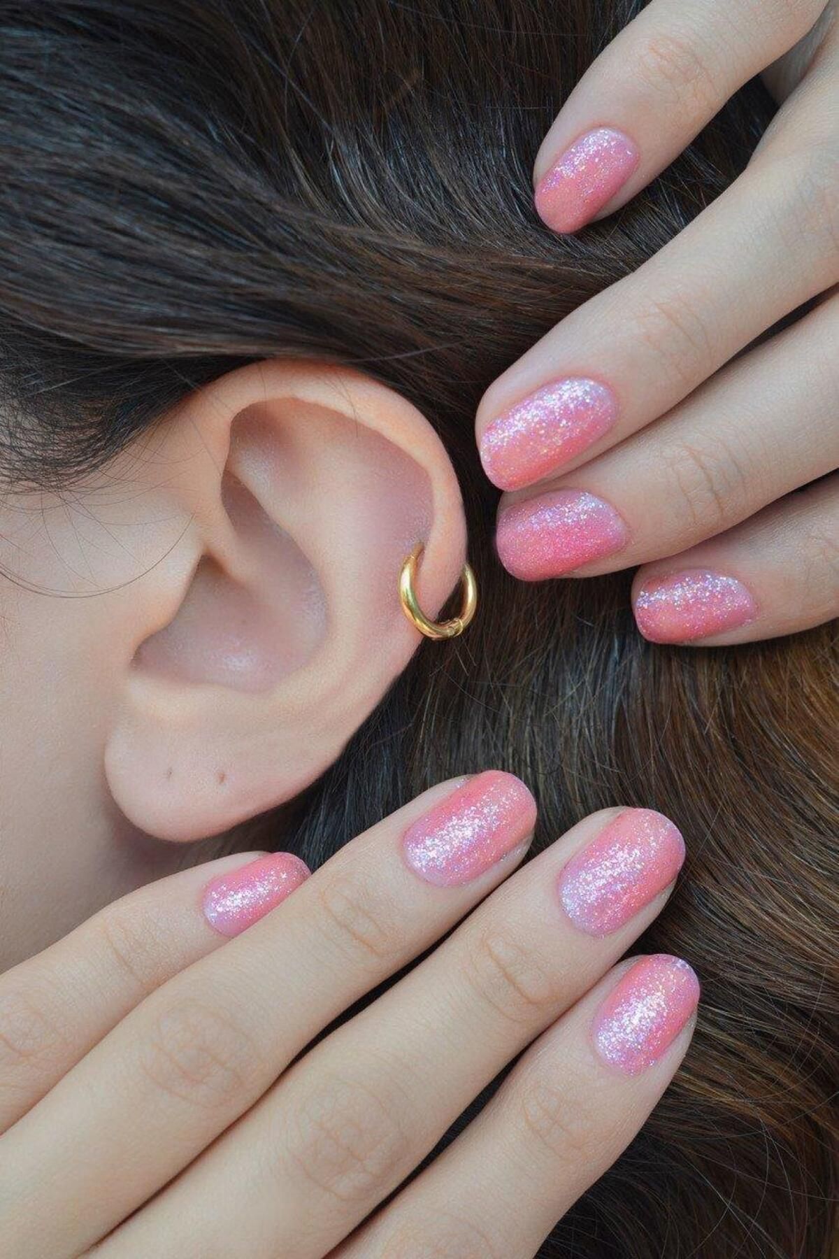 Altın Sarı Gold Renk Çelik Düz Halka Piercing Helix Kıkırdak Küpesi