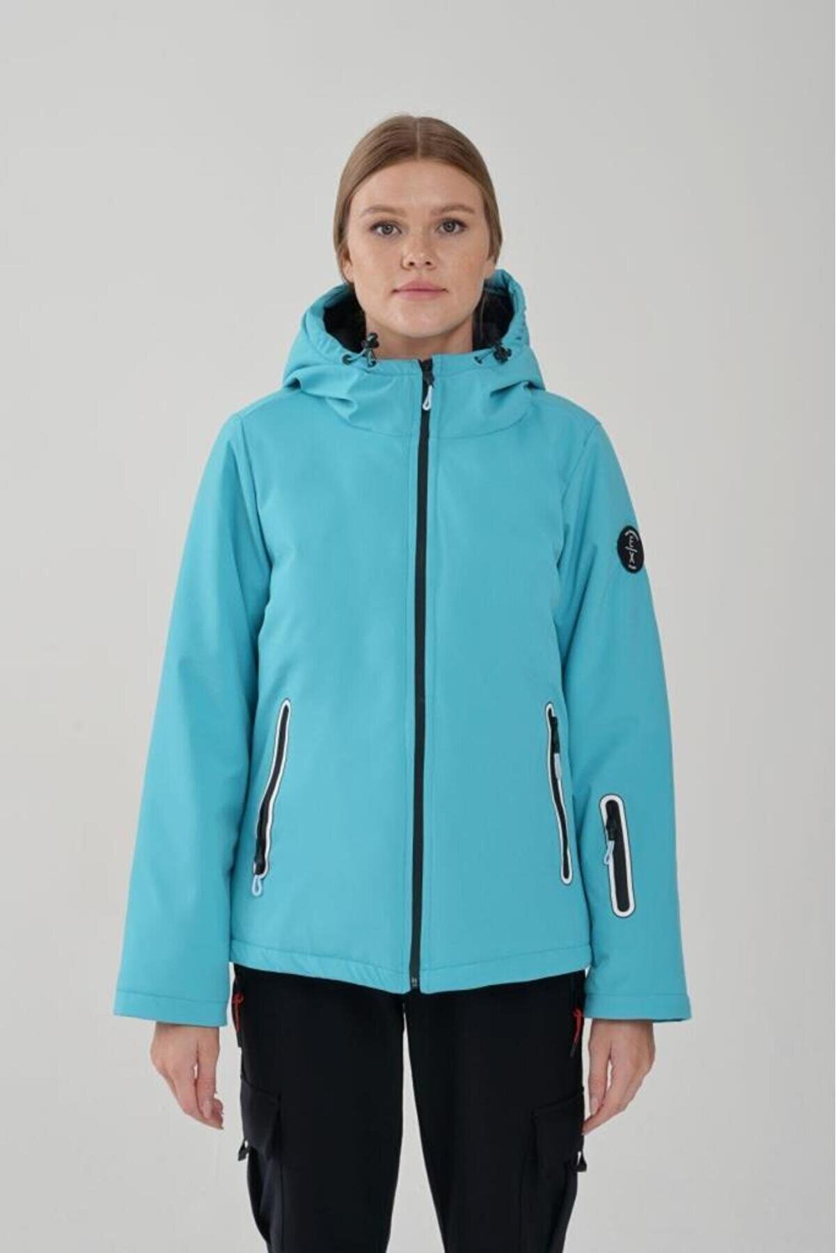 2421001 Kadın Turkuaz Kayak Montu