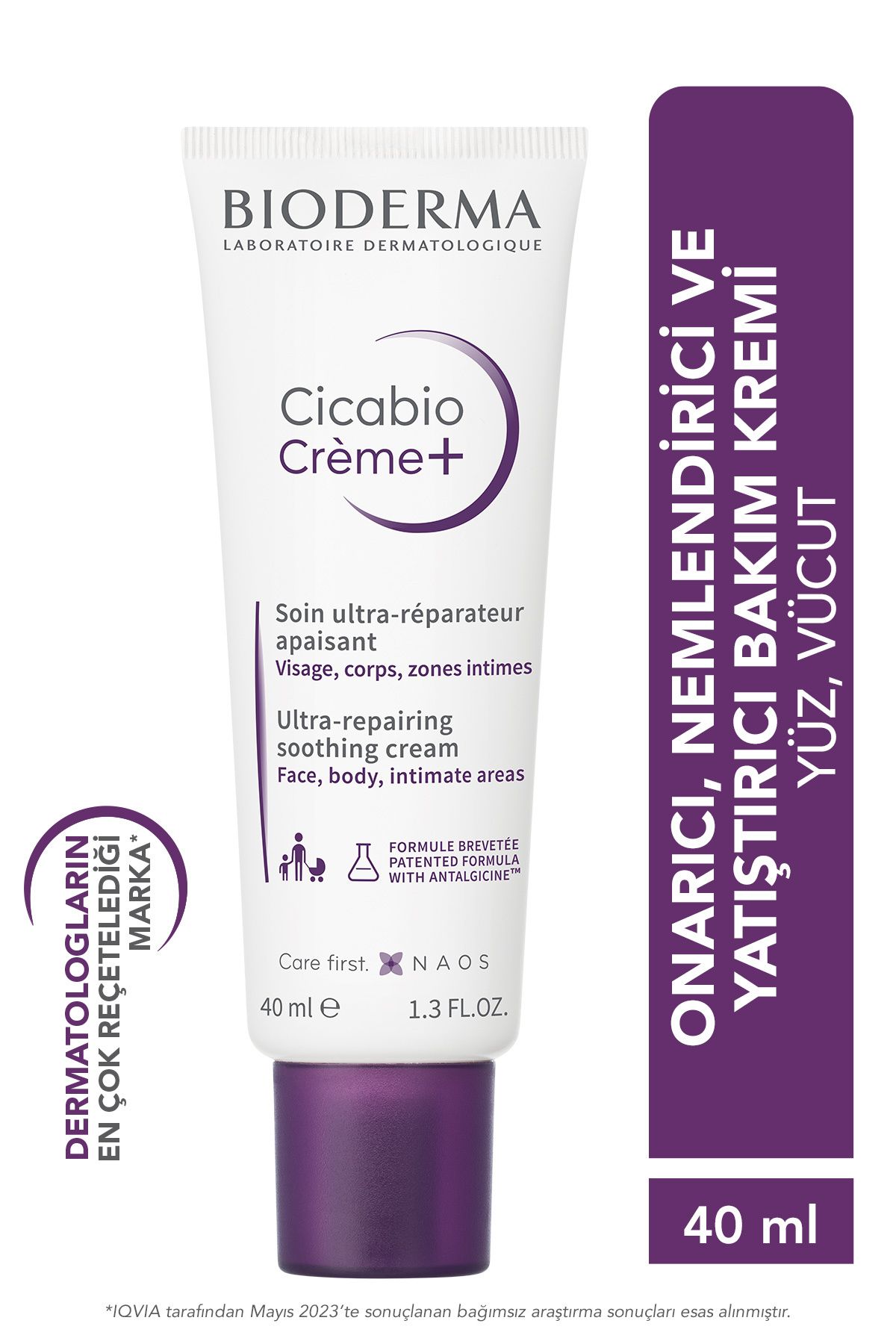Cicabio Cream+ Onarıcı Cilt Bakım Kremi Bebek, Yetkişkin ve Çocuk için Parfümsüz 40 ml