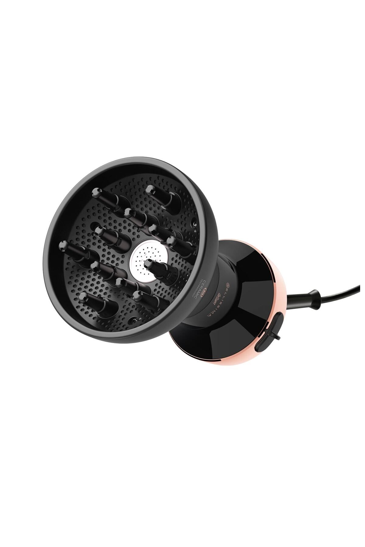 Ar5086 Bellissima Diffon Ceramic Kıvırcık Saçlara Özel Saç Kurutma Makinesi - Siyah