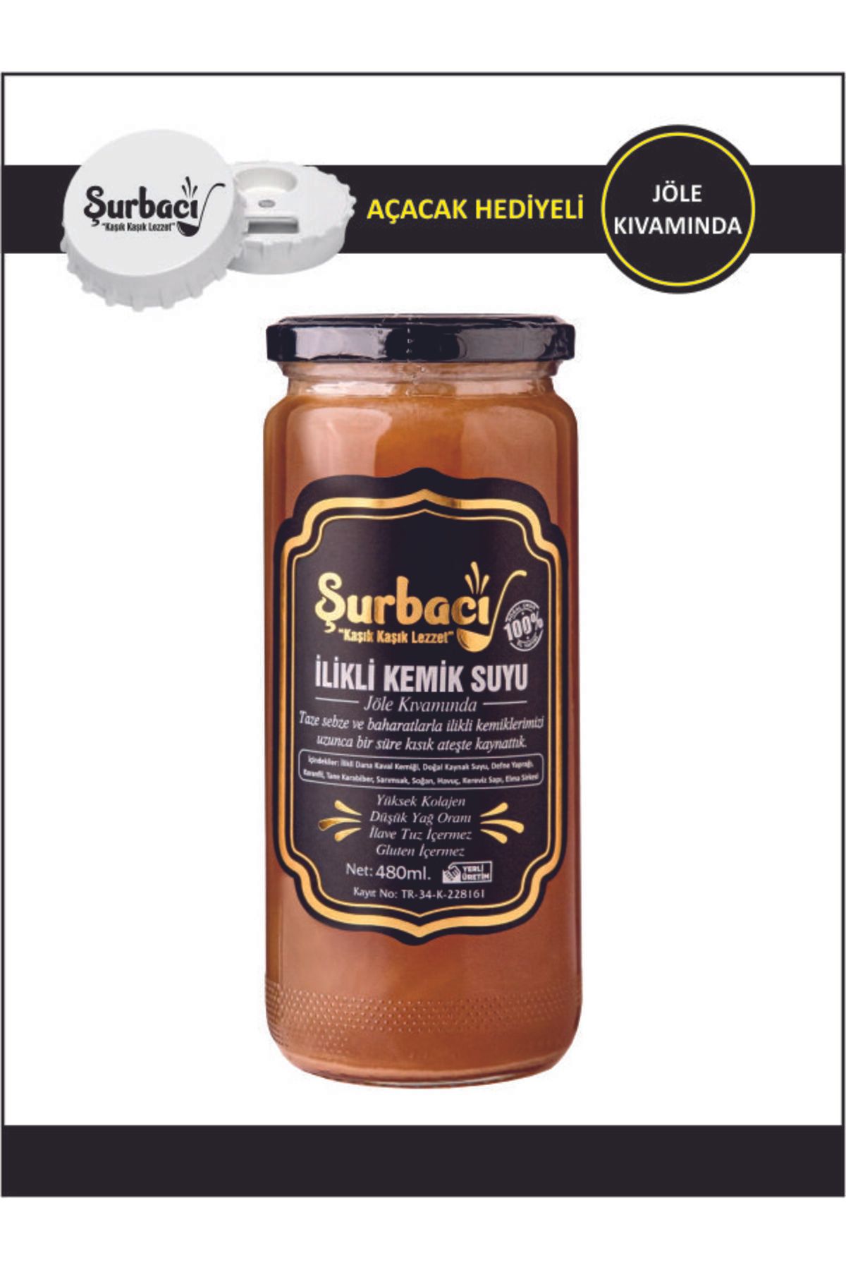 Jöle Kıvamında Ilikli Kemik Suyu 480 Ml.