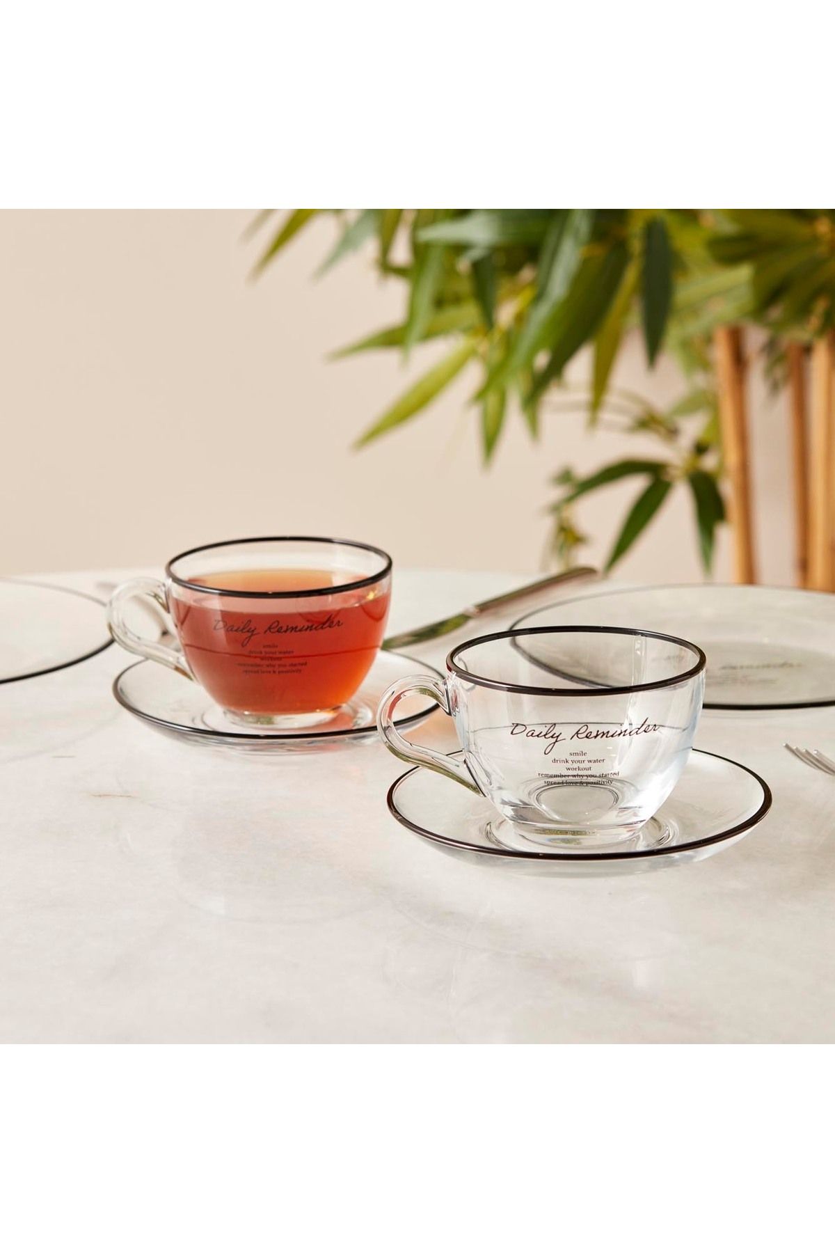 Daily Reminder 2'li Çay Fincan Seti Siyah (240 CC)