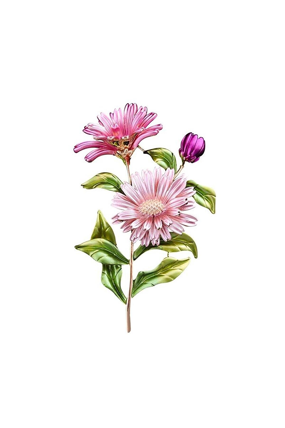 Pembe Çiçek Broş