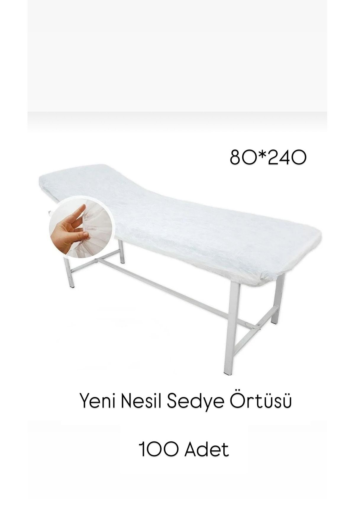 Tek Kullanımlık 100 Adet Lastikli Sedye Örtüsü 80x220