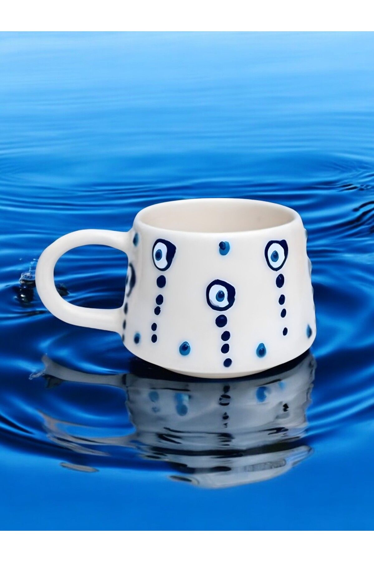 Seramik El Işlemesi Kahve Fincanı Kupa Mug Bardak Damla Nazar 200 Cc