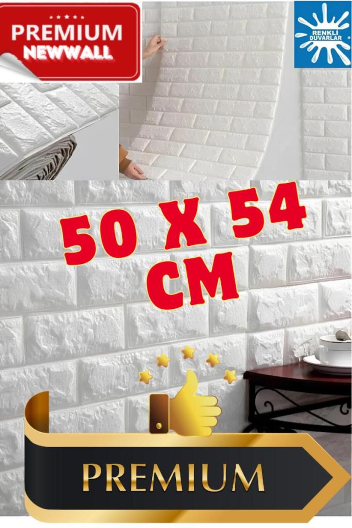 Ekoslim 50x54cm 1 Adet Yapışkanlı Esnek Köpük Duvar Kağıdı Paneli 3d Tuğla Desenli Panel