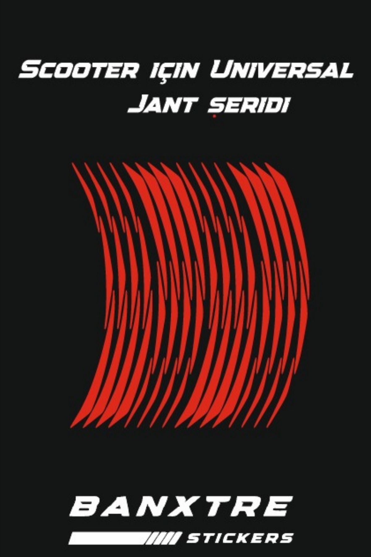 Scooter Jantı için Universal Tüm Scooterlara Uyumlu Jant Şeridi Sticker Seti