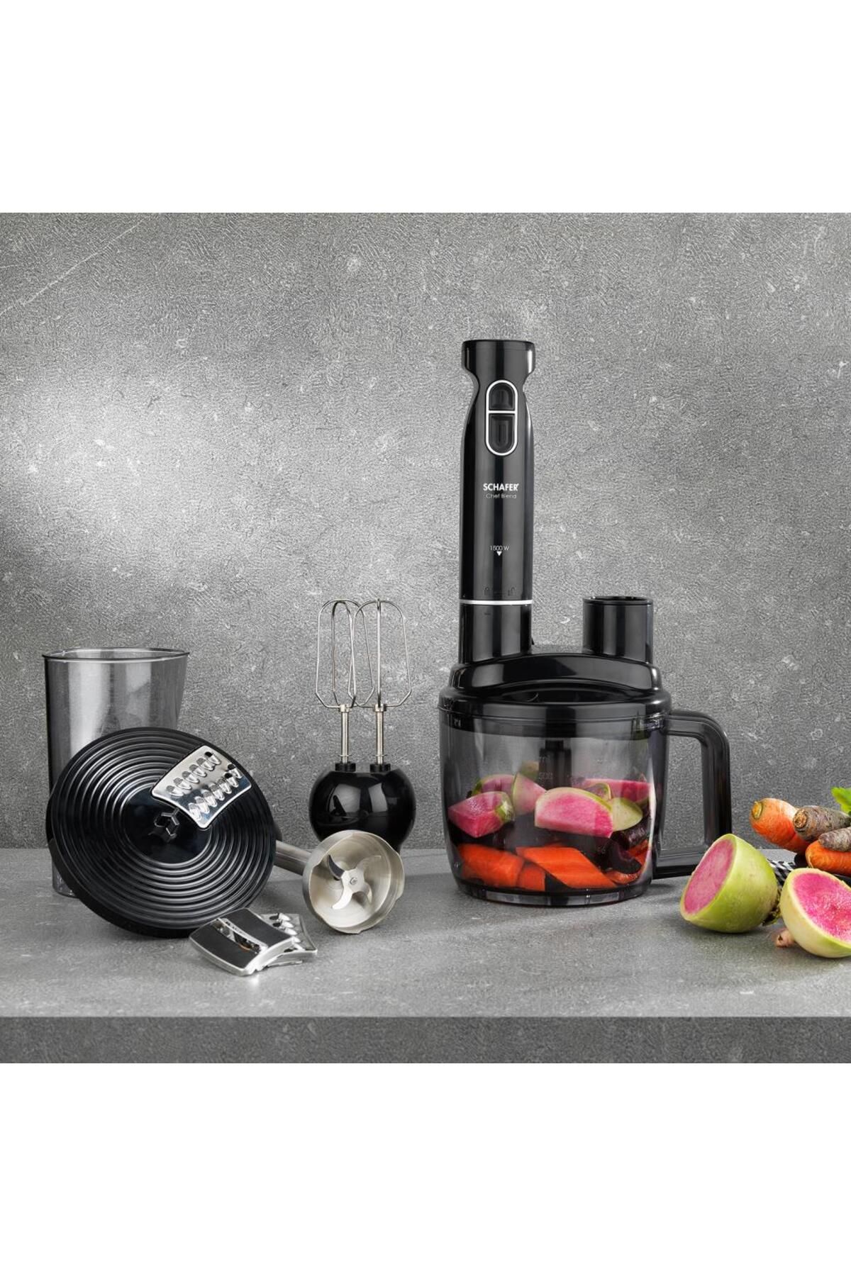 Chef Blend Mega Blender Set-siyah/gümüş