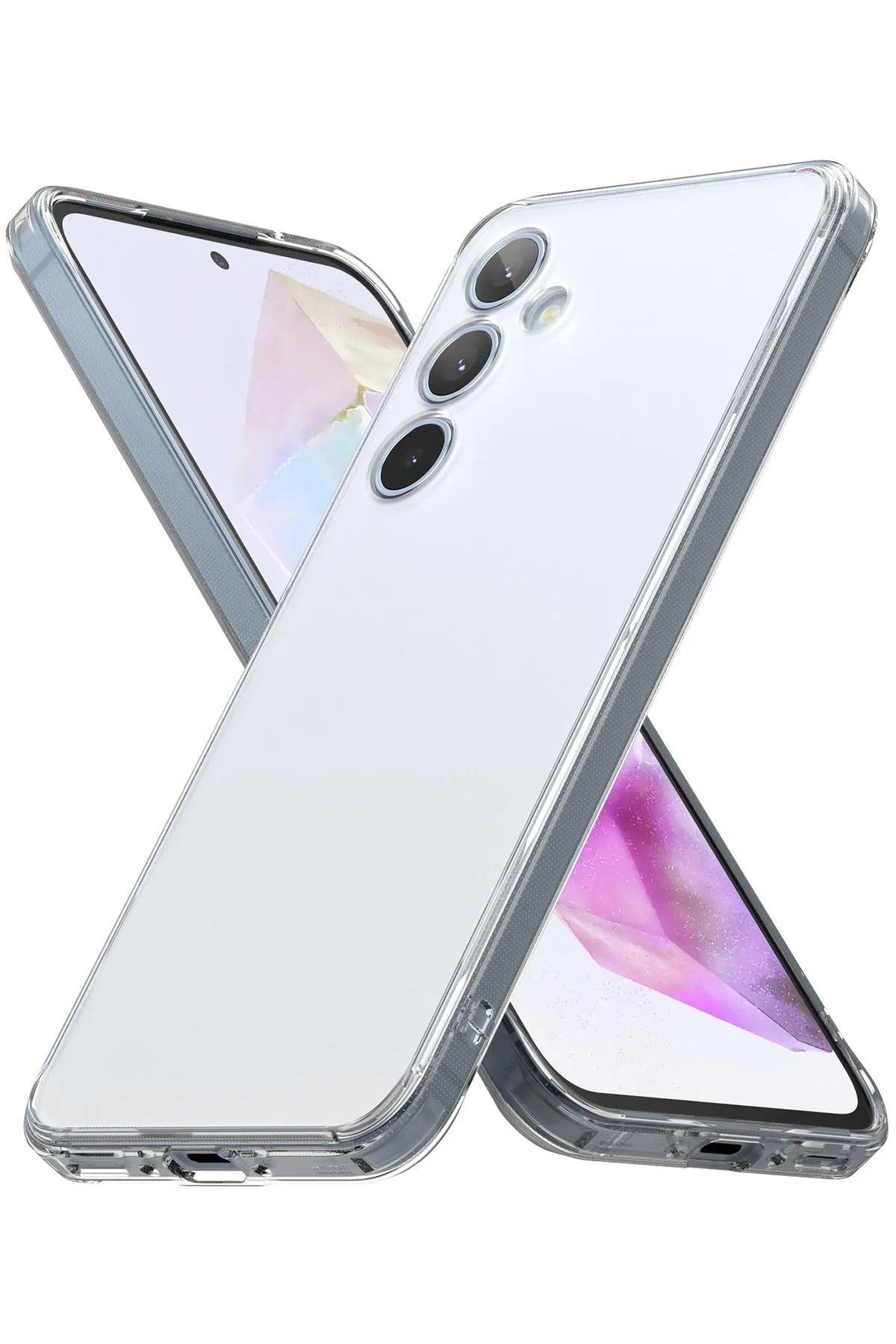 Galaxy S24 Plus / S25 Plus Kılıf Kamera Korumalı Renksiz Şeffaf Esnek Renksiz Silikon Kapak