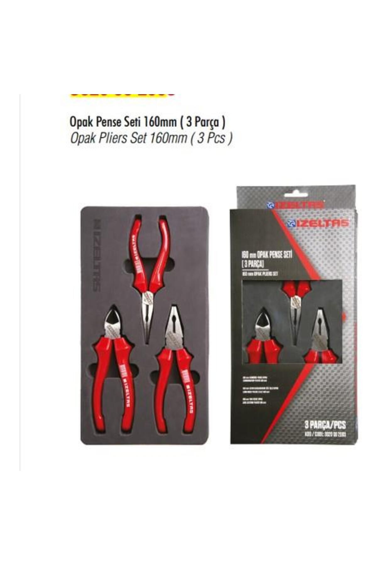 İzeltaş Opak Pense Seti 160mm ( 3 Parça )-3020002003