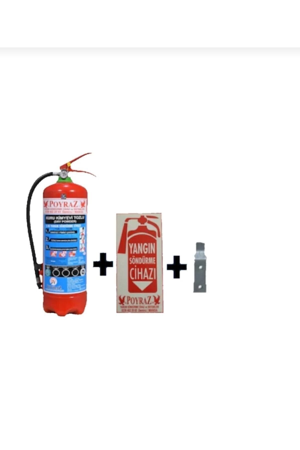 Yangın Söndürme Tüpü Abc Tozlu 6kg 2025 Dolum 2029 Tekrar Dolum Askı Aparatı Levha Hediyeli 4 Yıl