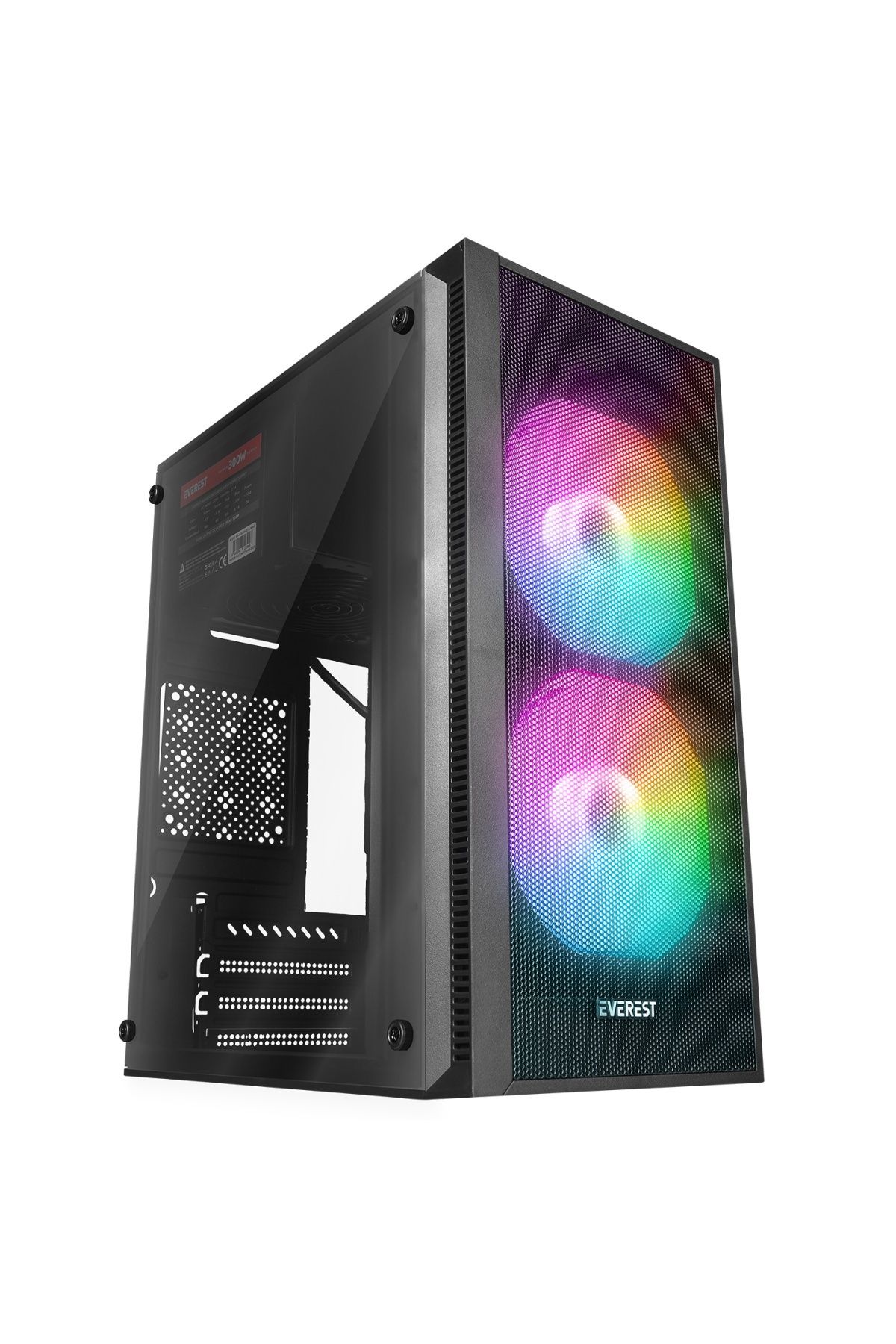Mınıon Mesh Peak 300w 2* 12cm Rainbow Fan Akrilik Yan Panel Mini-t Gaming Oyuncu Kasası