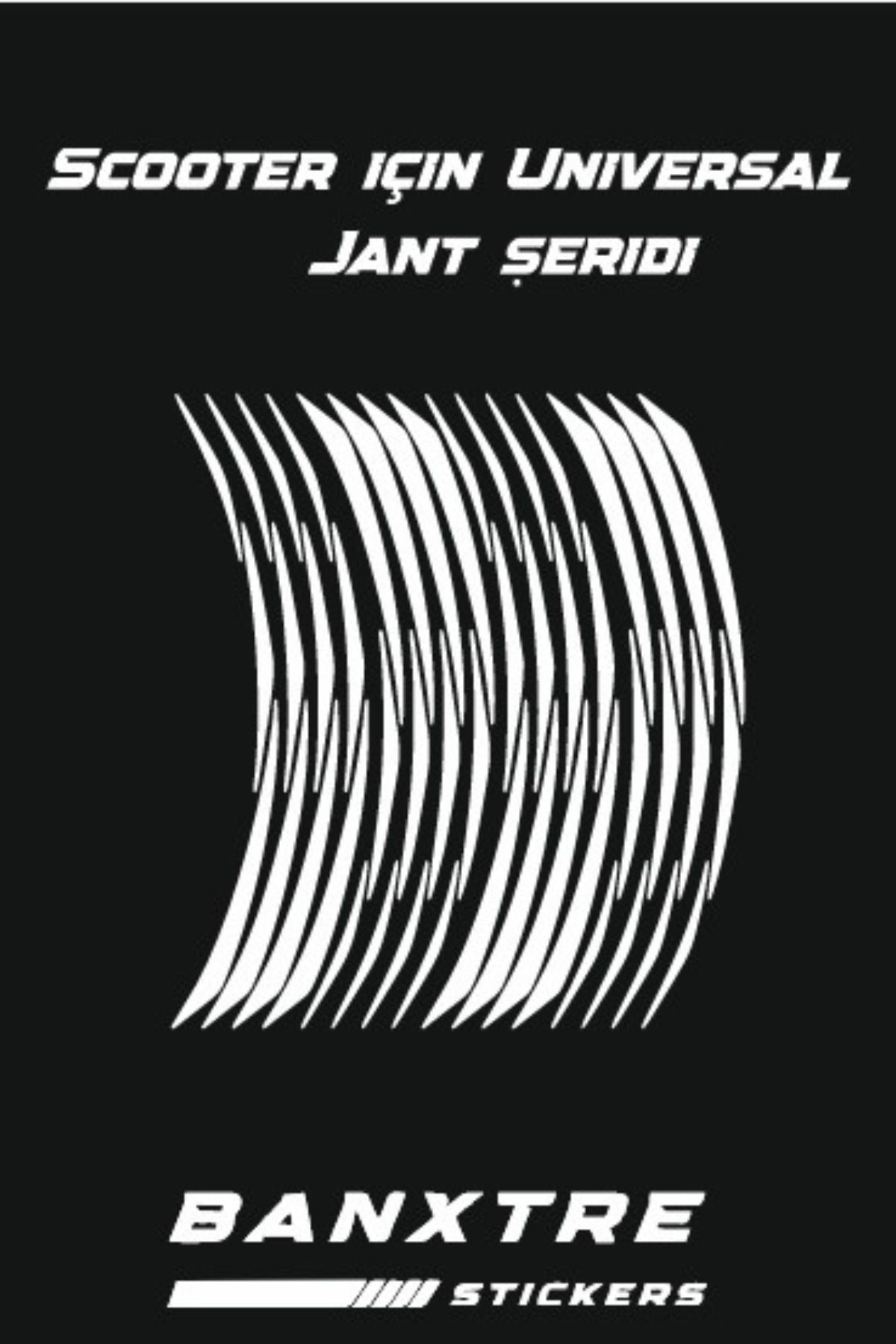 Scooter Jantı için Universal Tüm Scooterlara Uyumlu Jant Şeridi Sticker Seti