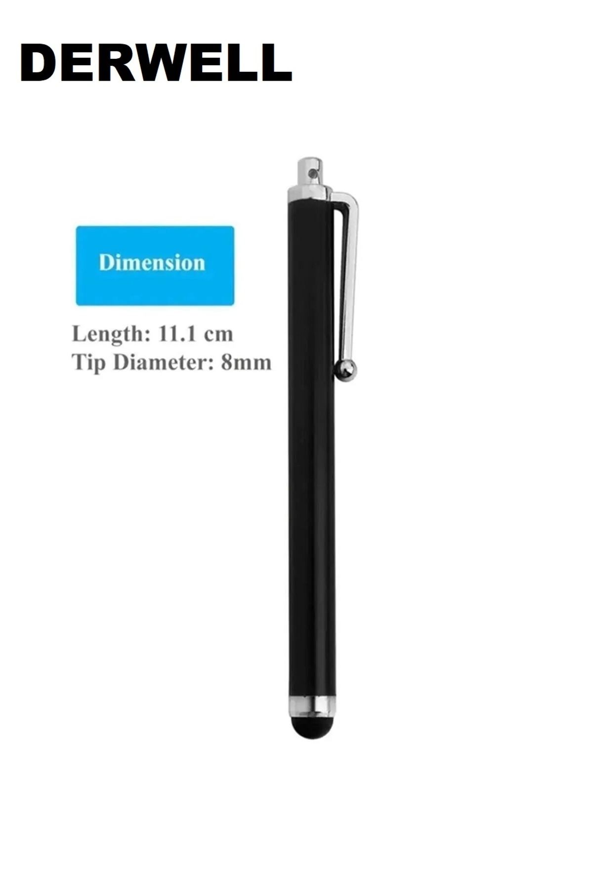 Derwell Üniversal Ipad Huawei Xiaomi Telefon Tablet Dokunmatik Siyah Tablet Kalemi Siyah