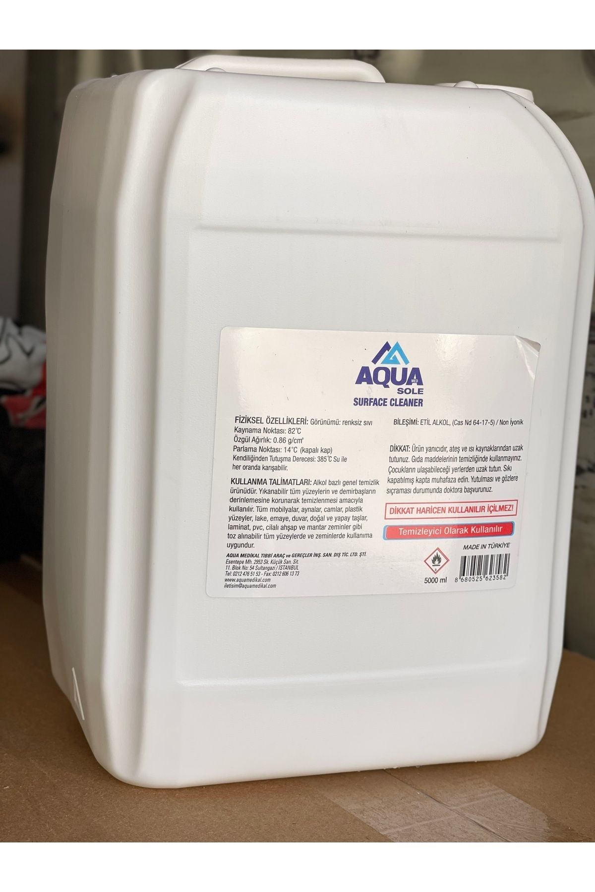 Auqa Multı Plus Tıbbi Amaçlı Dezenfektan %95 Etıl Alkol Bazlı 5 Litre
