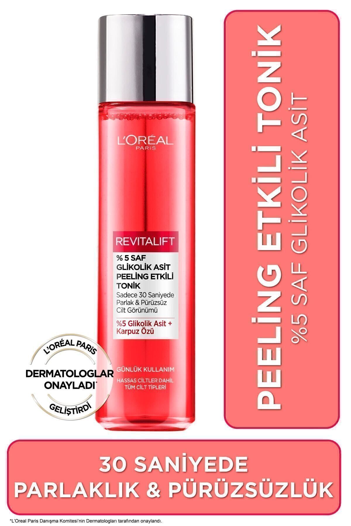 Revitalift Parlak&pürüzsüz, Koyu Leke Karşıtı Peeling Etkili Tonik, %5 Saf Glikolik As